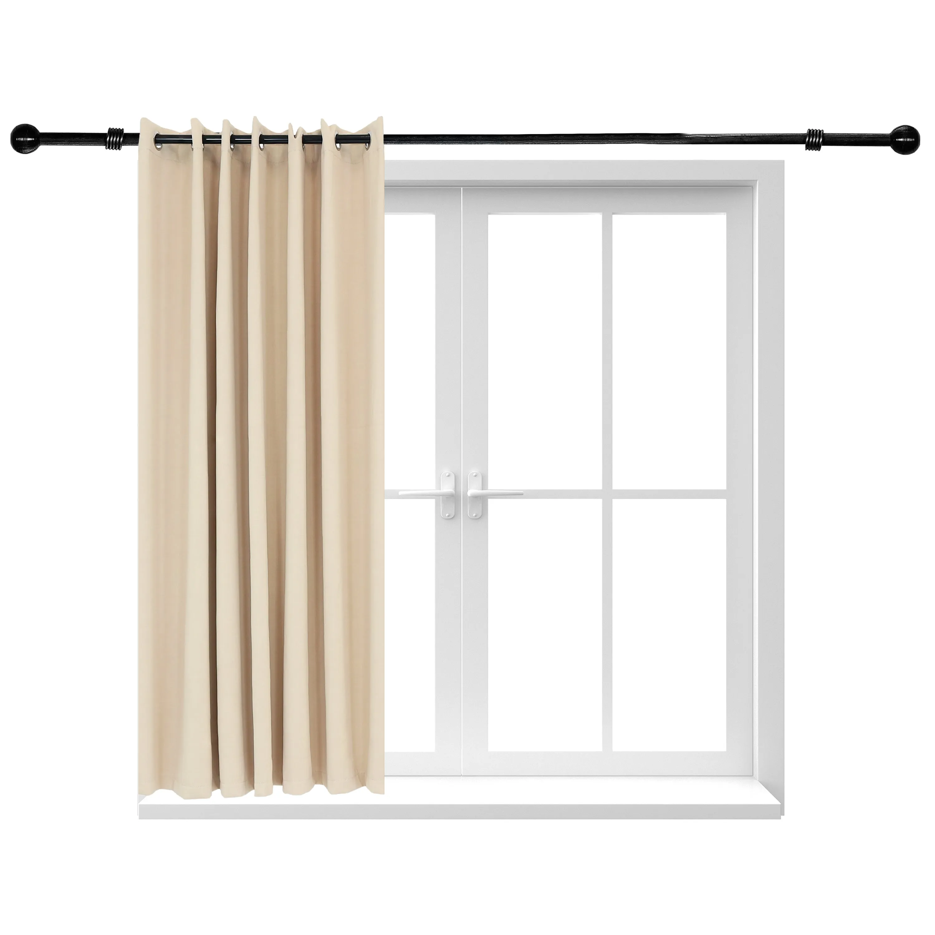 Sunnydaze Beige Outdoor Room Darkening Curtains