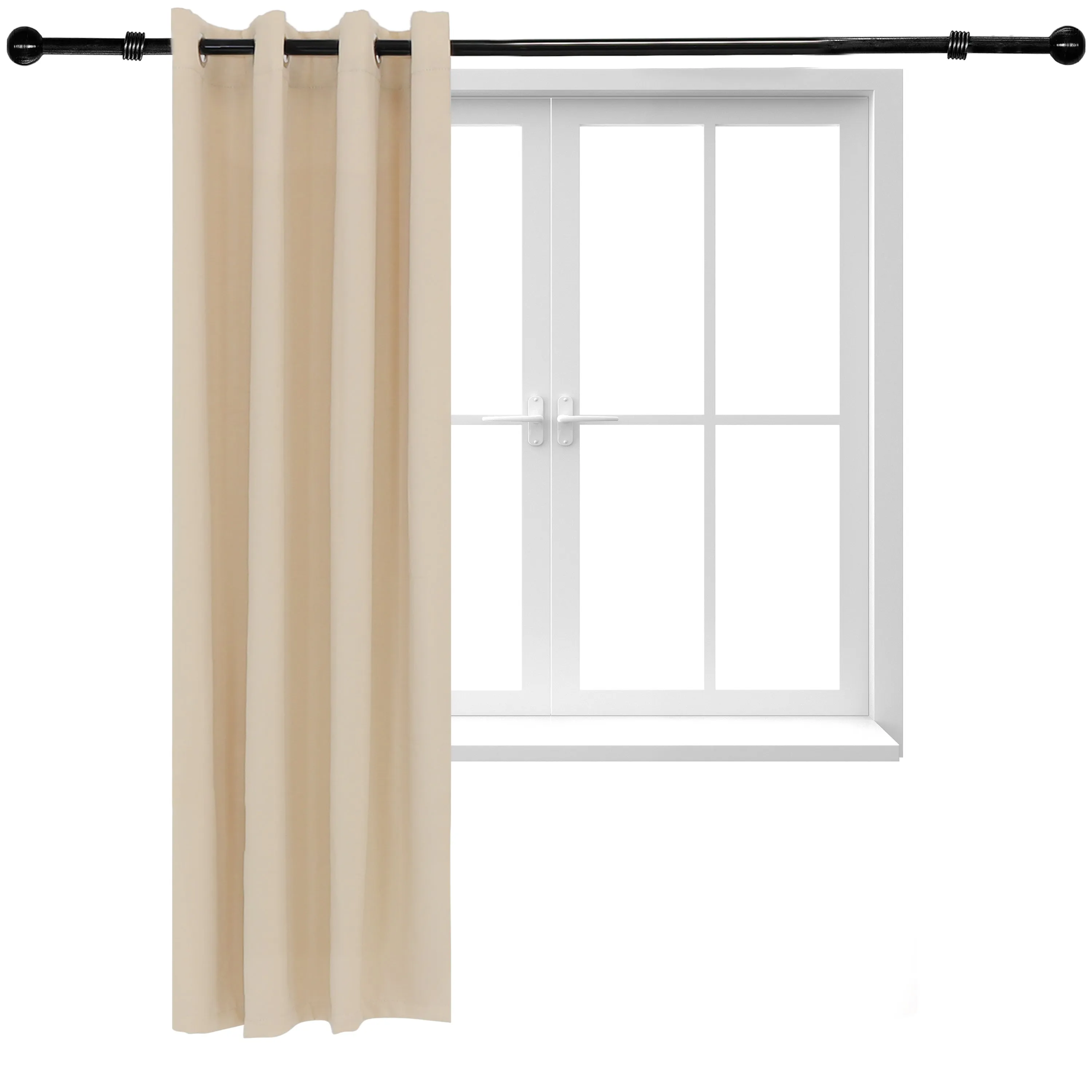 Sunnydaze Beige Outdoor Room Darkening Curtains