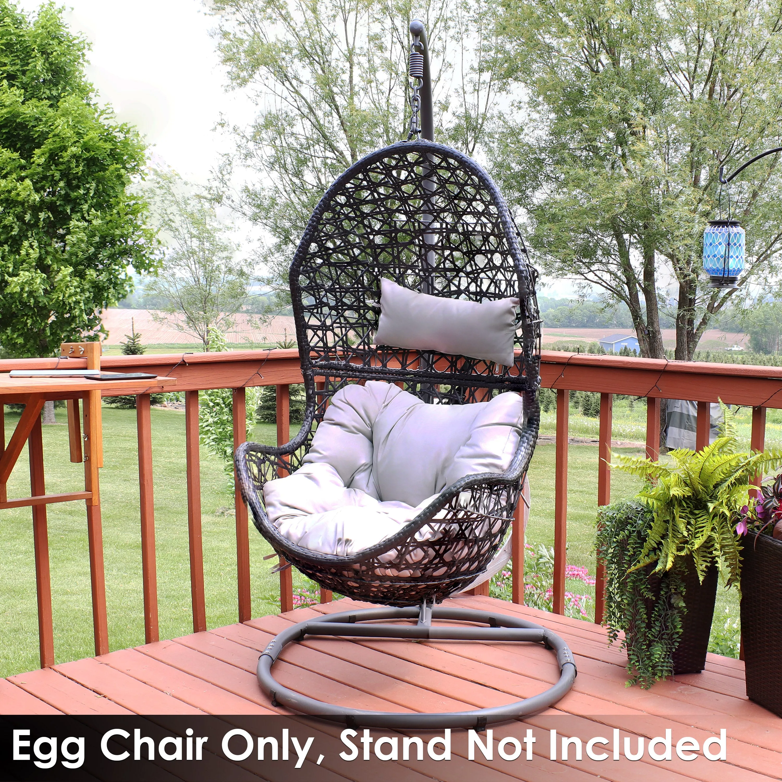 Sunnydaze Cordelia Outdoor Hanging Egg Chair with Cushion