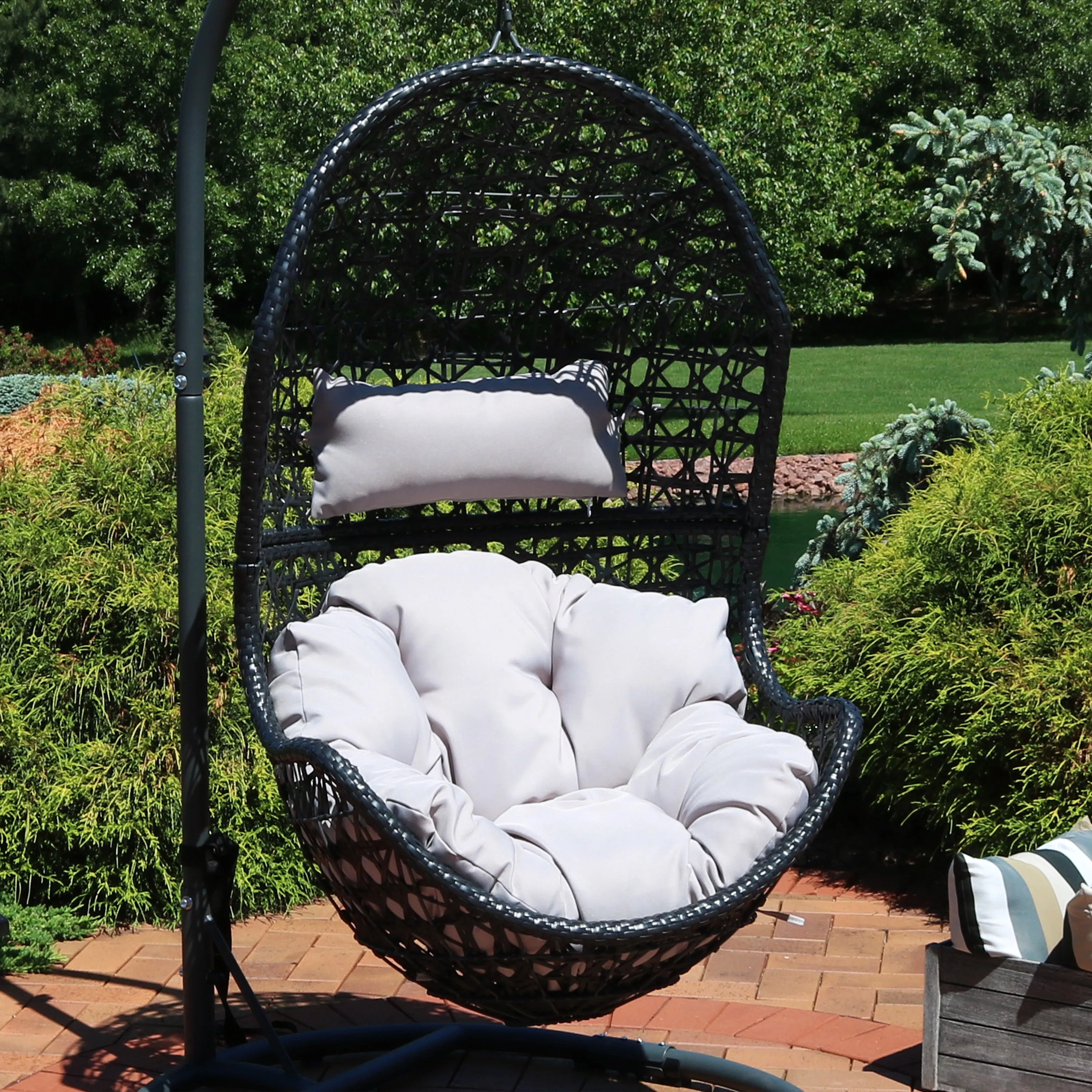 Sunnydaze Cordelia Outdoor Hanging Egg Chair with Cushion