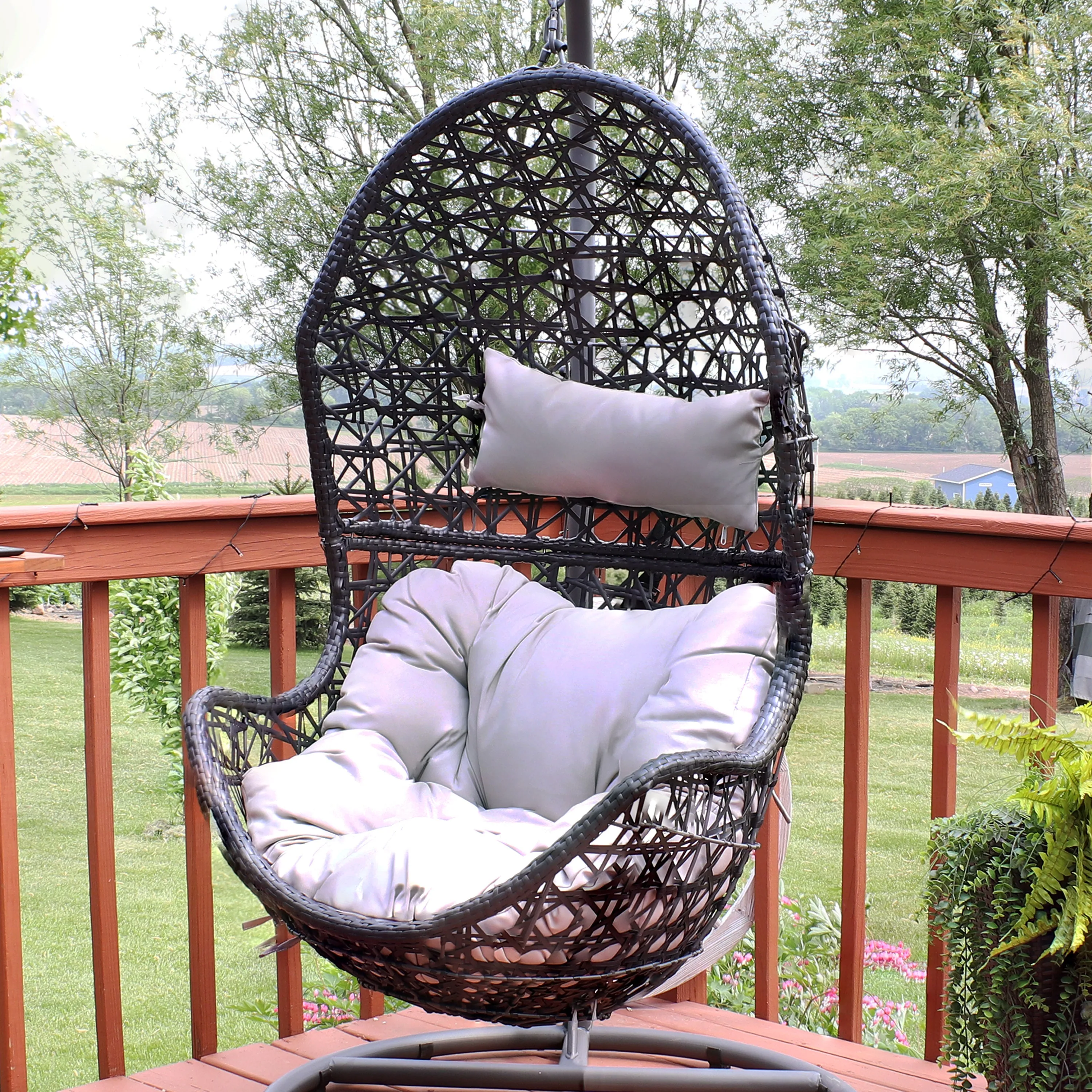 Sunnydaze Cordelia Outdoor Hanging Egg Chair with Cushion