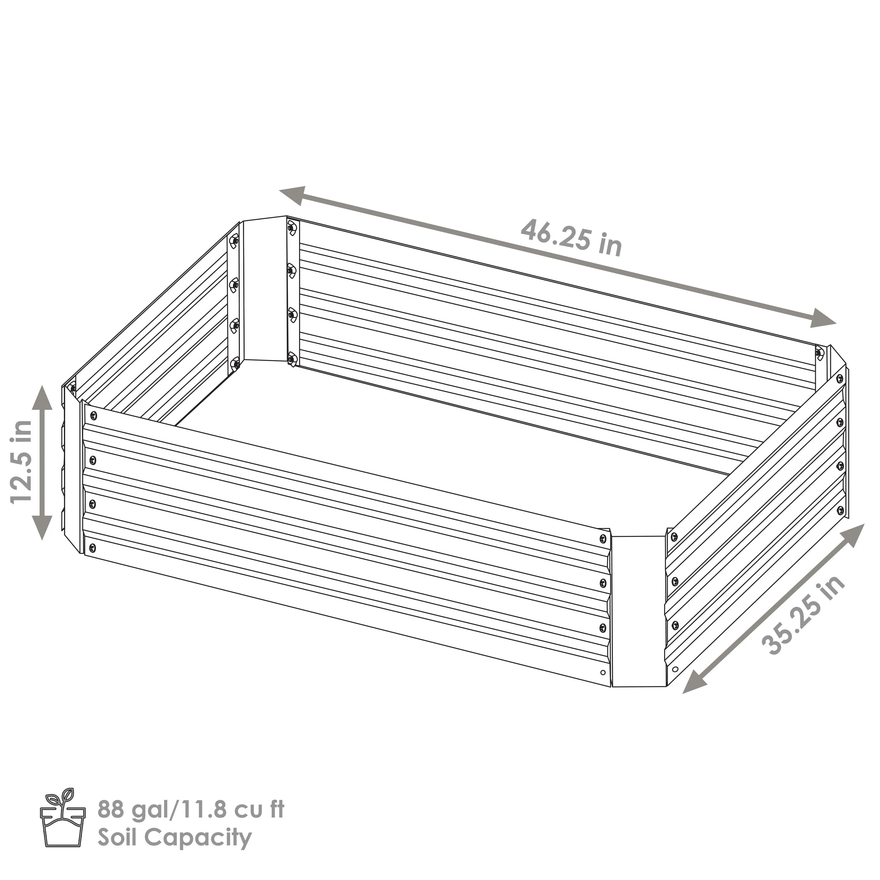 Sunnydaze Galvanized Steel Raised Garden Bed