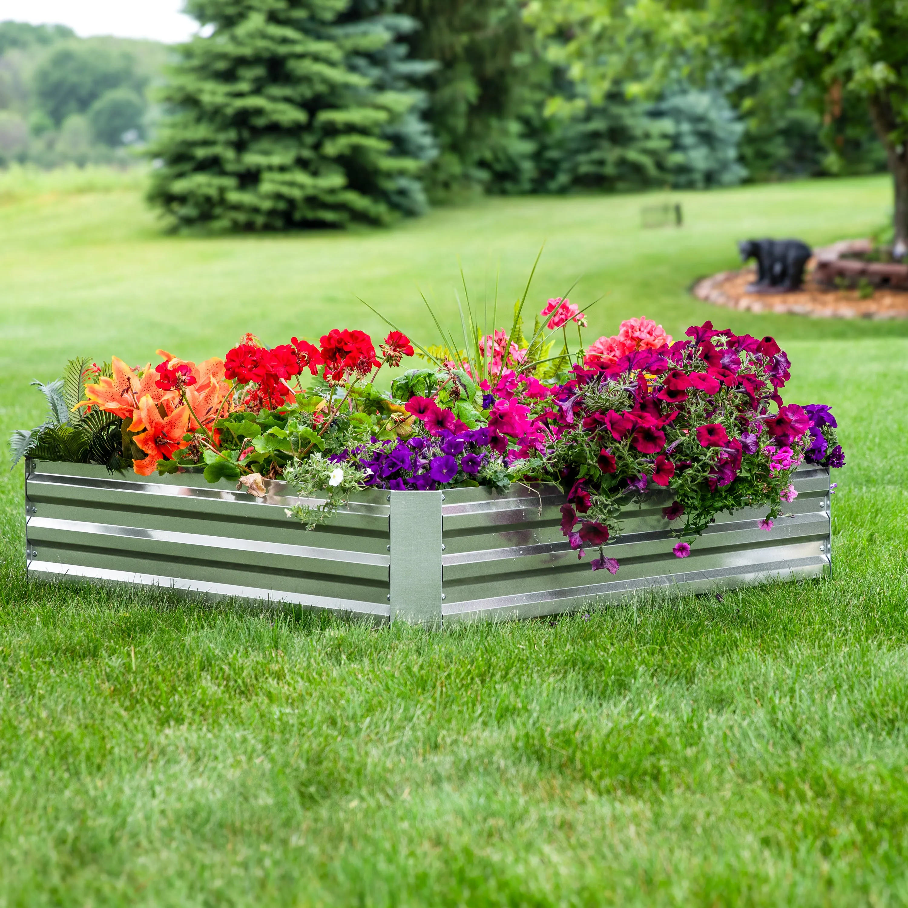 Sunnydaze Galvanized Steel Raised Garden Bed