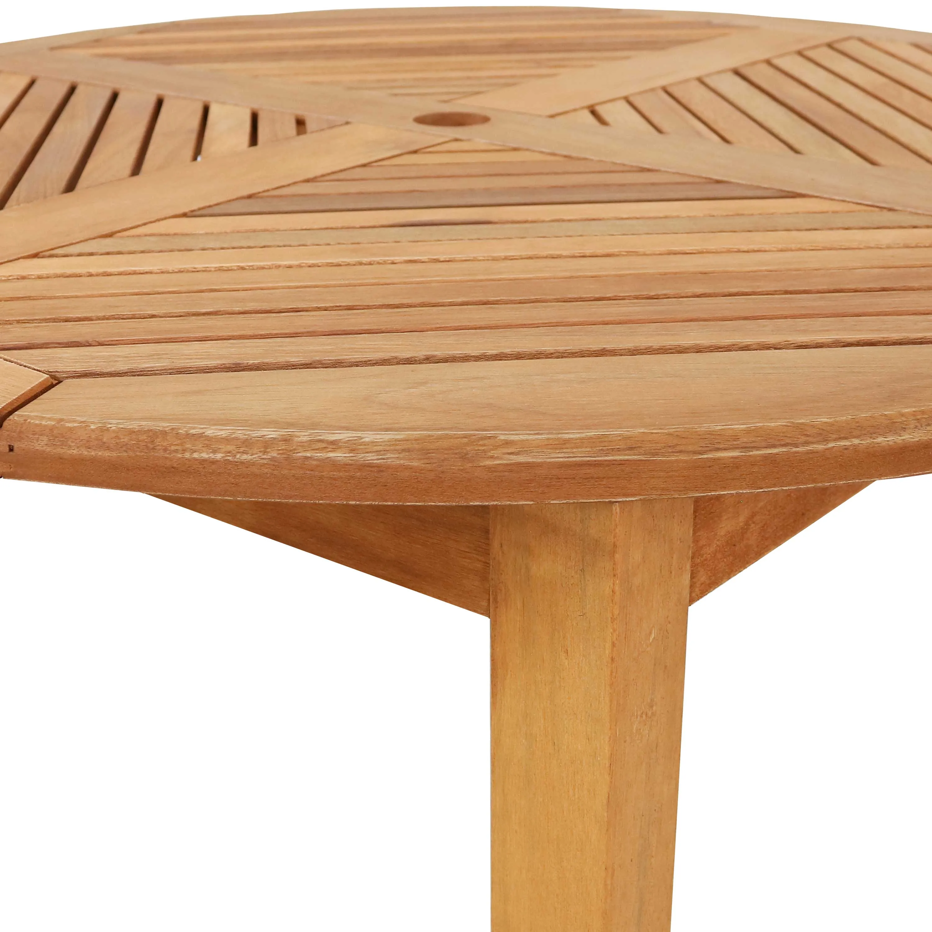 Sunnydaze Meranti Wood Outdoor Dining Table with Teak Oil Finish - 42"