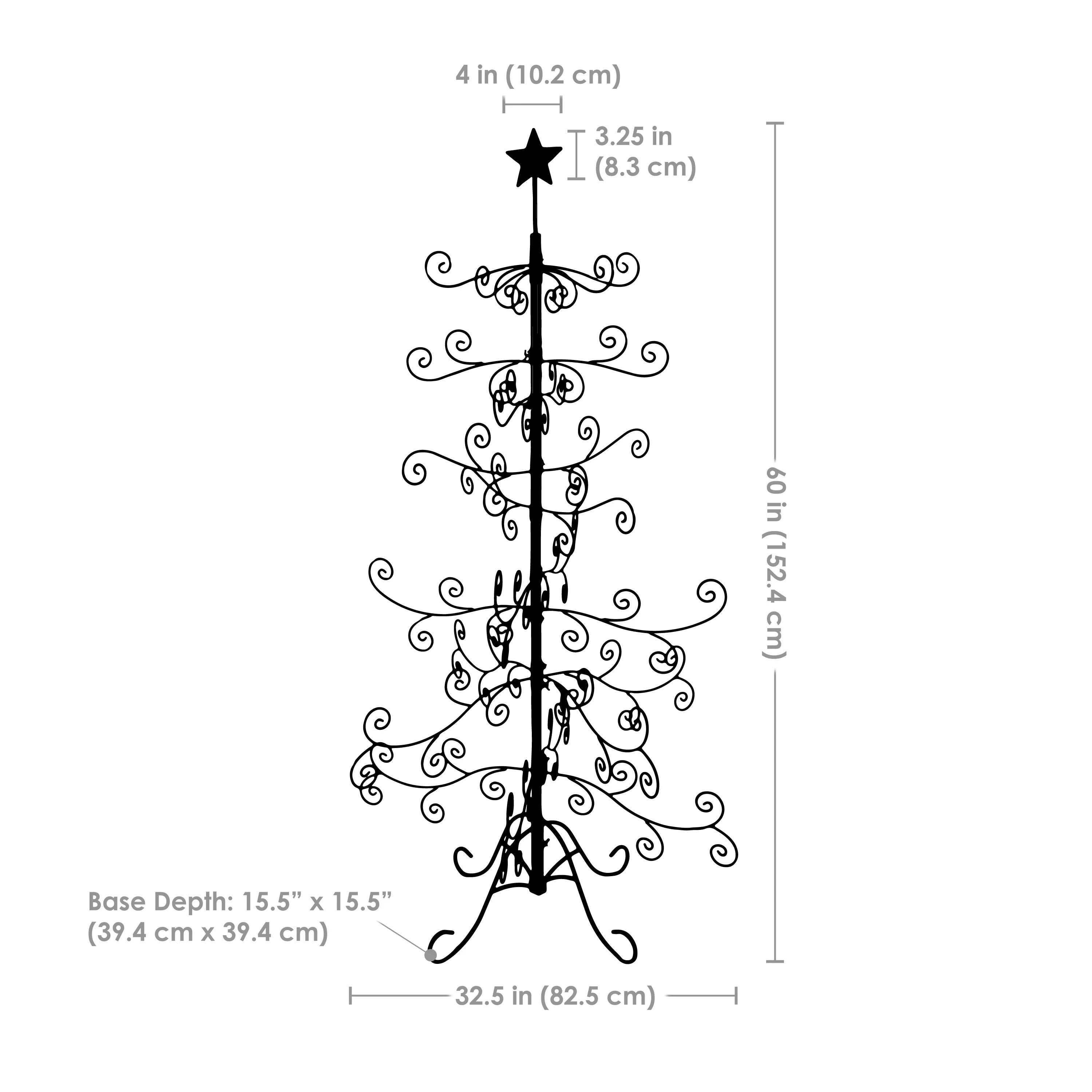 Sunnydaze Noelle Metal Christmas Tree Ornament Display - 60" H