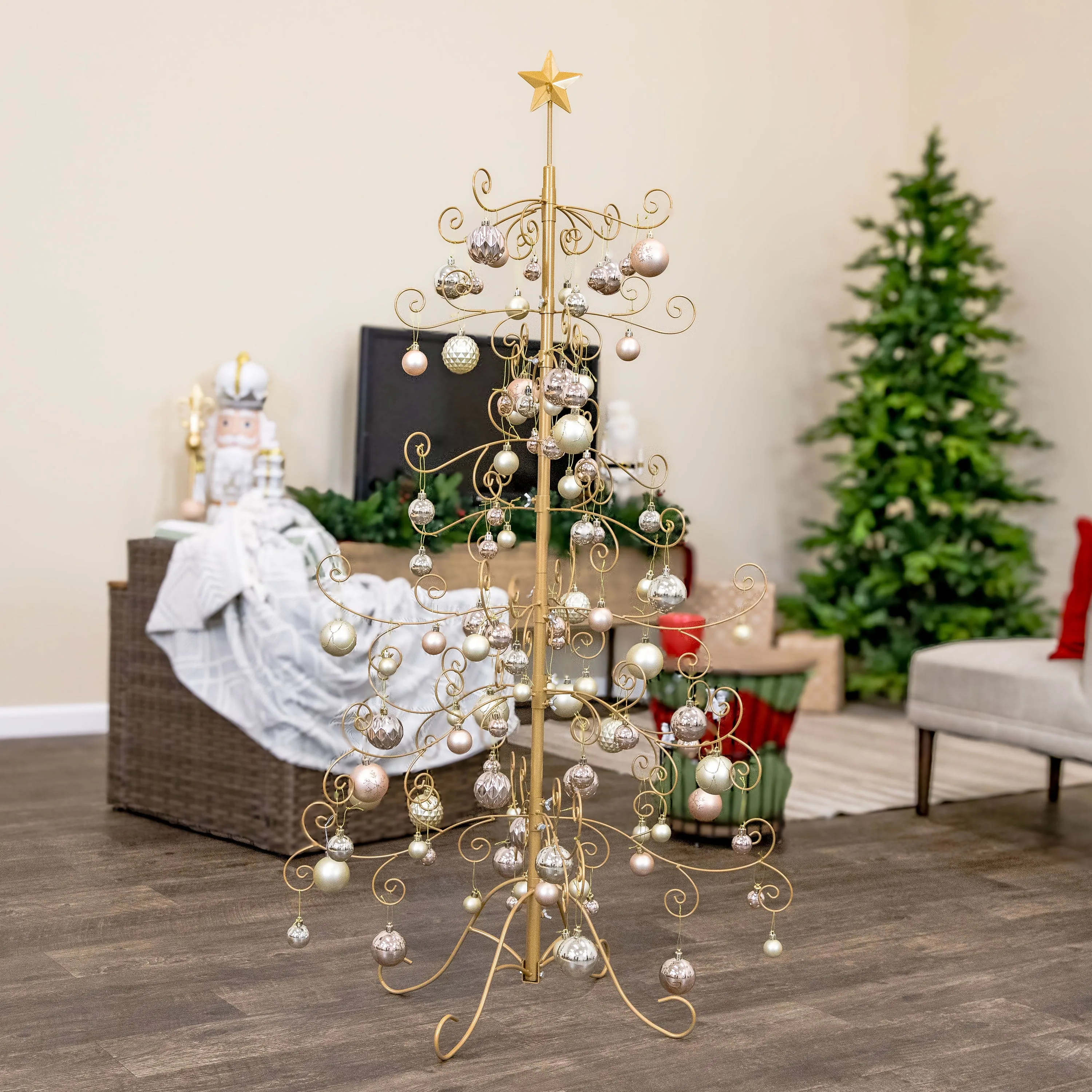 Sunnydaze Noelle Metal Christmas Tree Ornament Display - 60" H