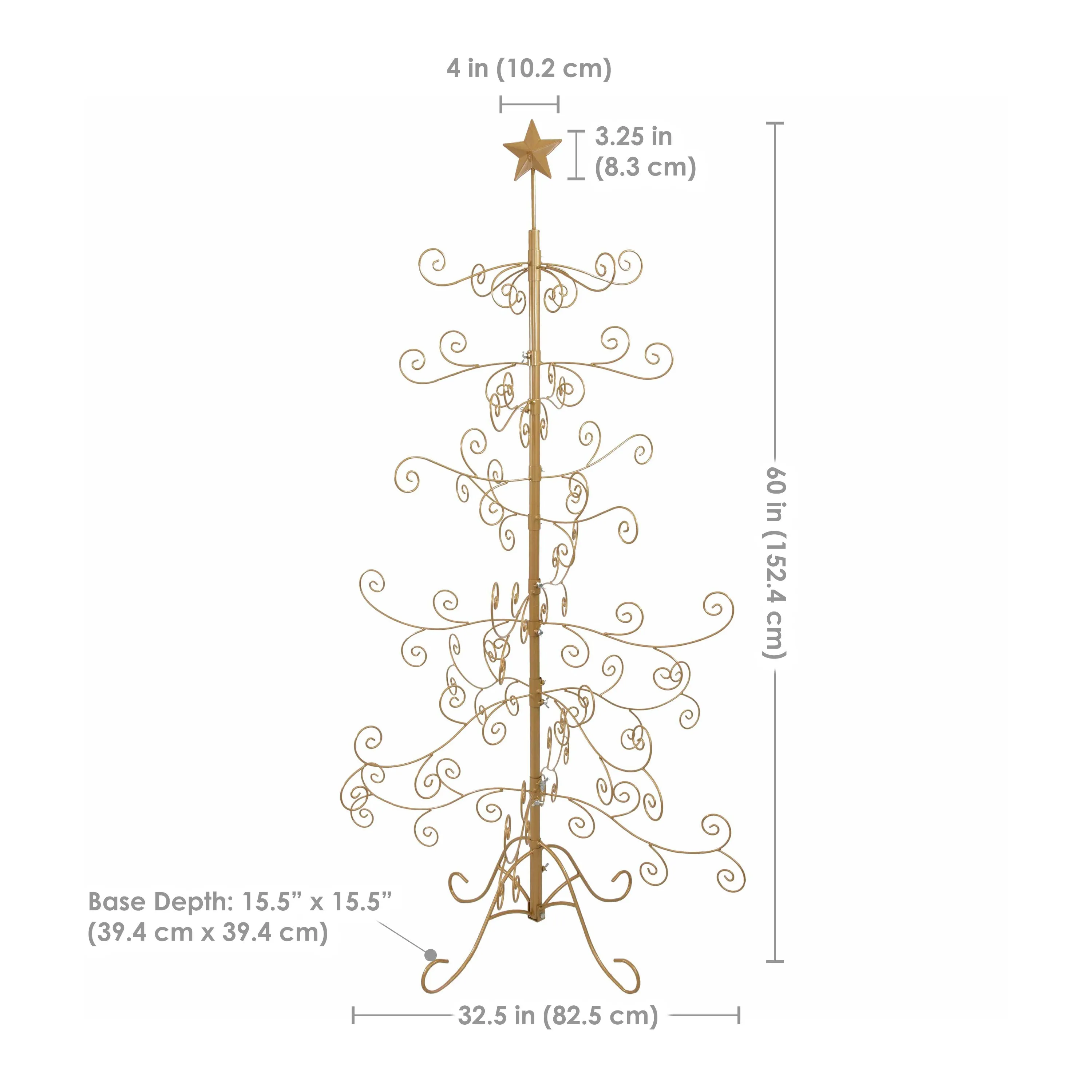 Sunnydaze Noelle Metal Christmas Tree Ornament Display - 60" H