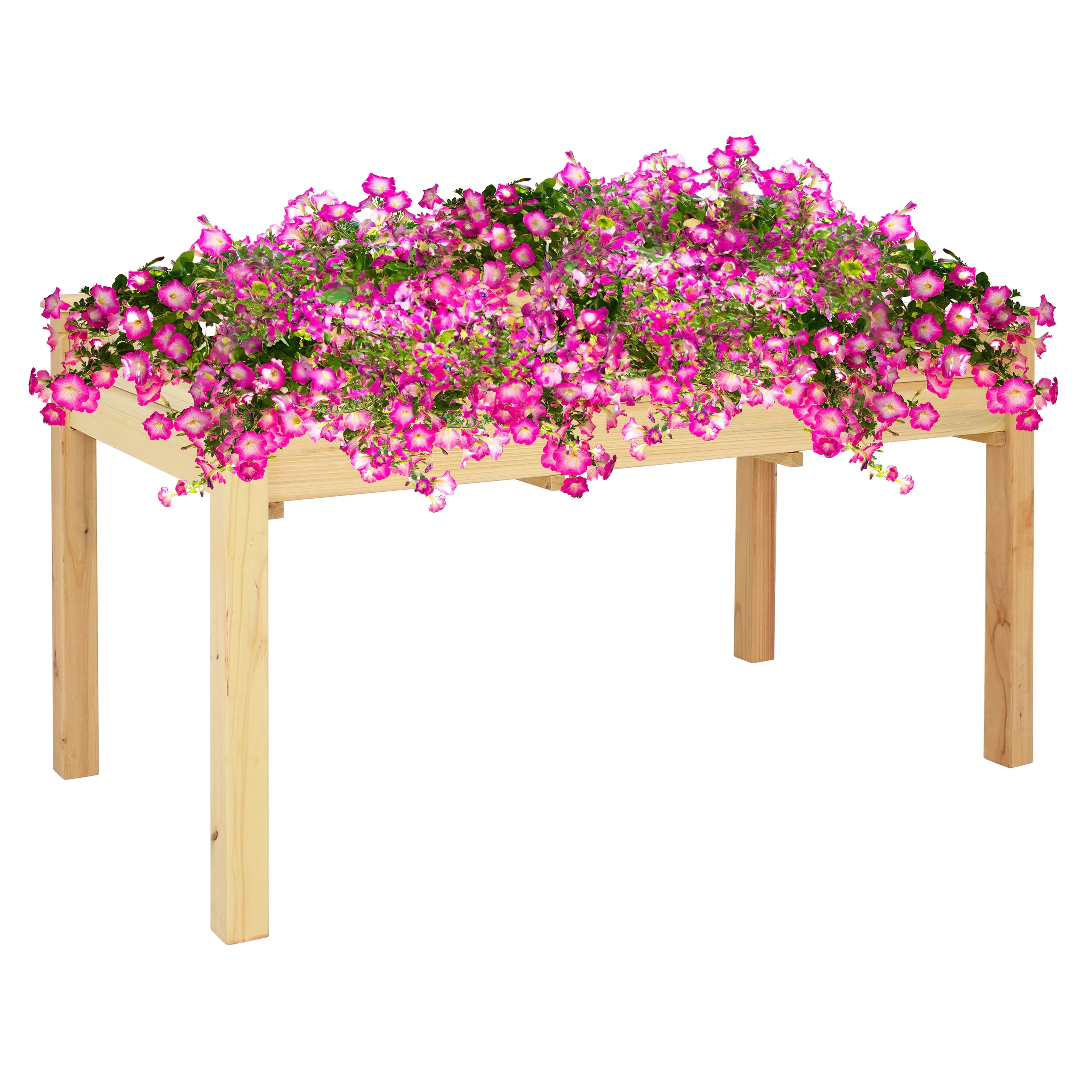 Sunnydaze Outdoor Wood Elevated Garden Planter Box - 27.5" H