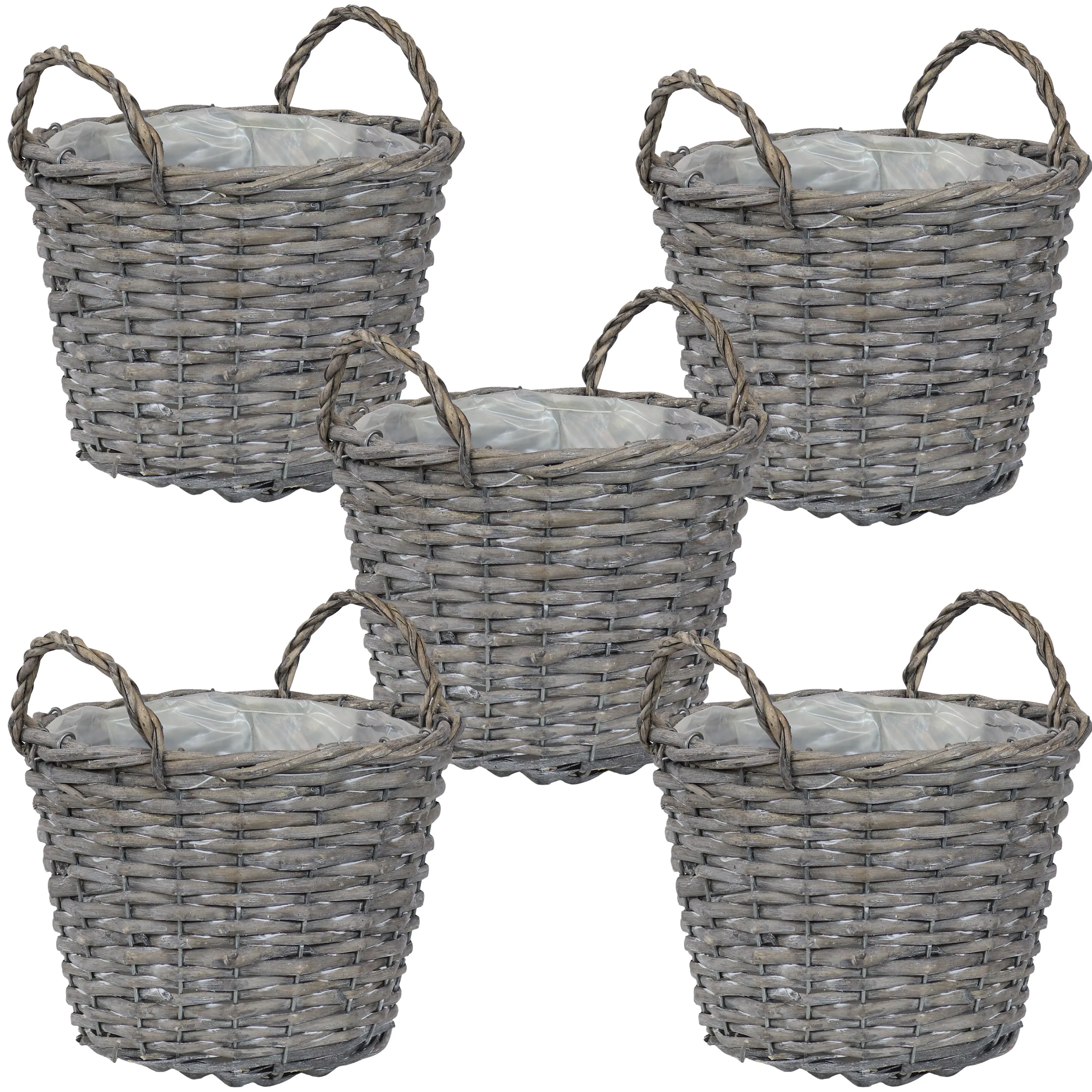 Sunnydaze Set of 5 Willow Wicker Basket Planters