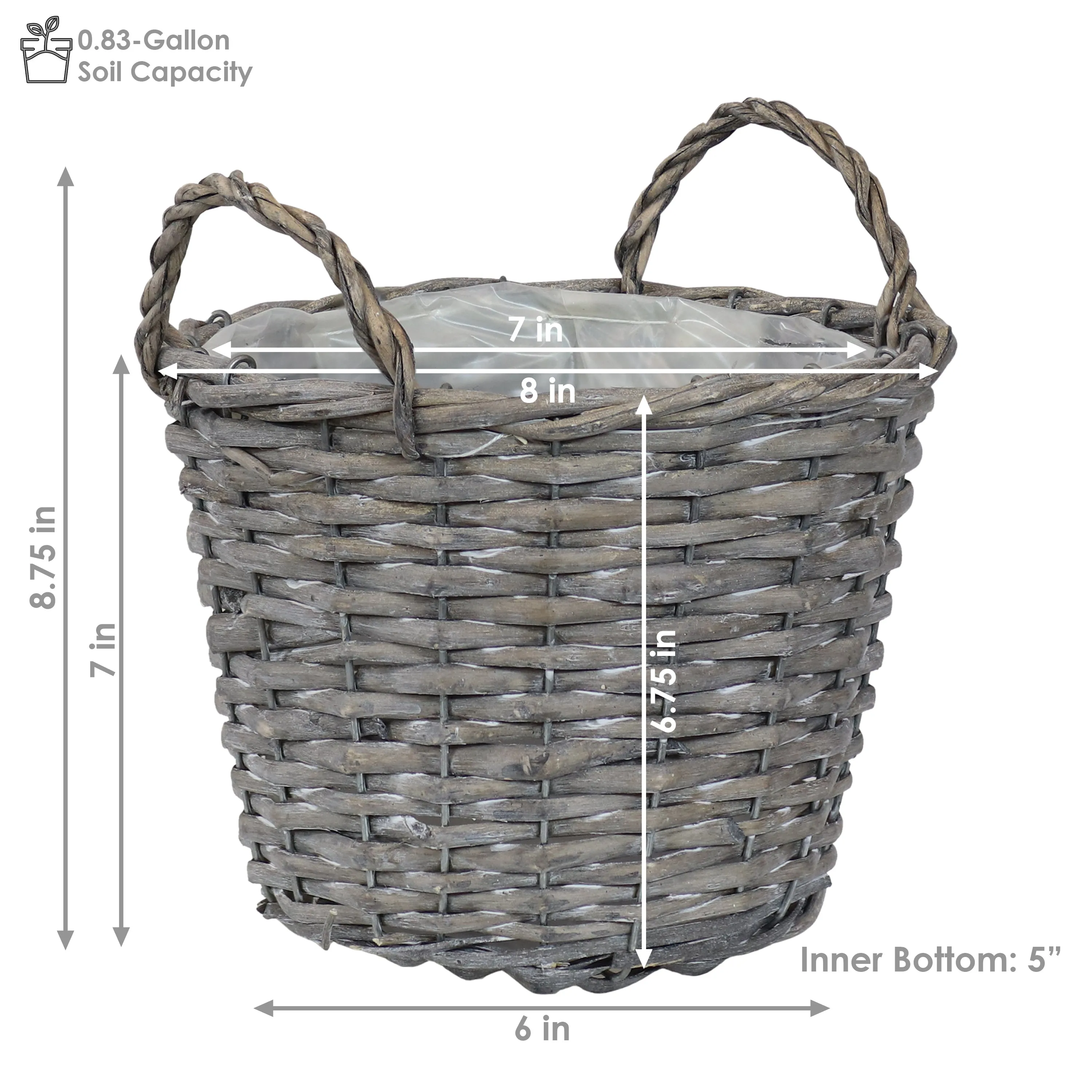 Sunnydaze Set of 5 Willow Wicker Basket Planters