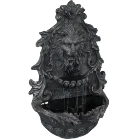 Sunnydaze Stoic Courage Lion Head Solar Fountain with Battery Backup