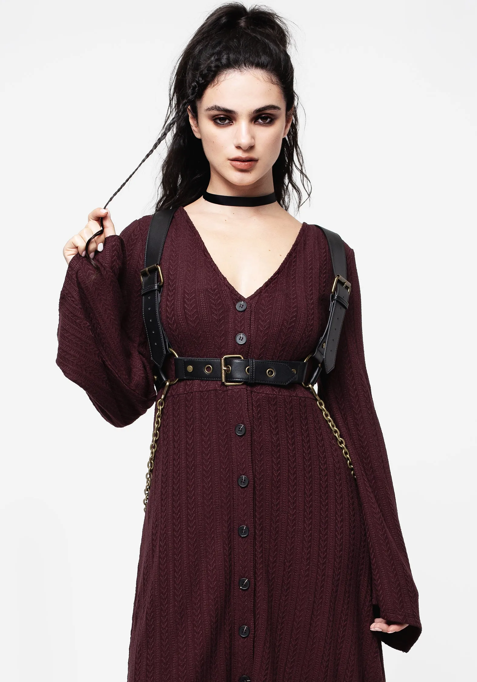 Sybil Button Up Longline Knit Overdress