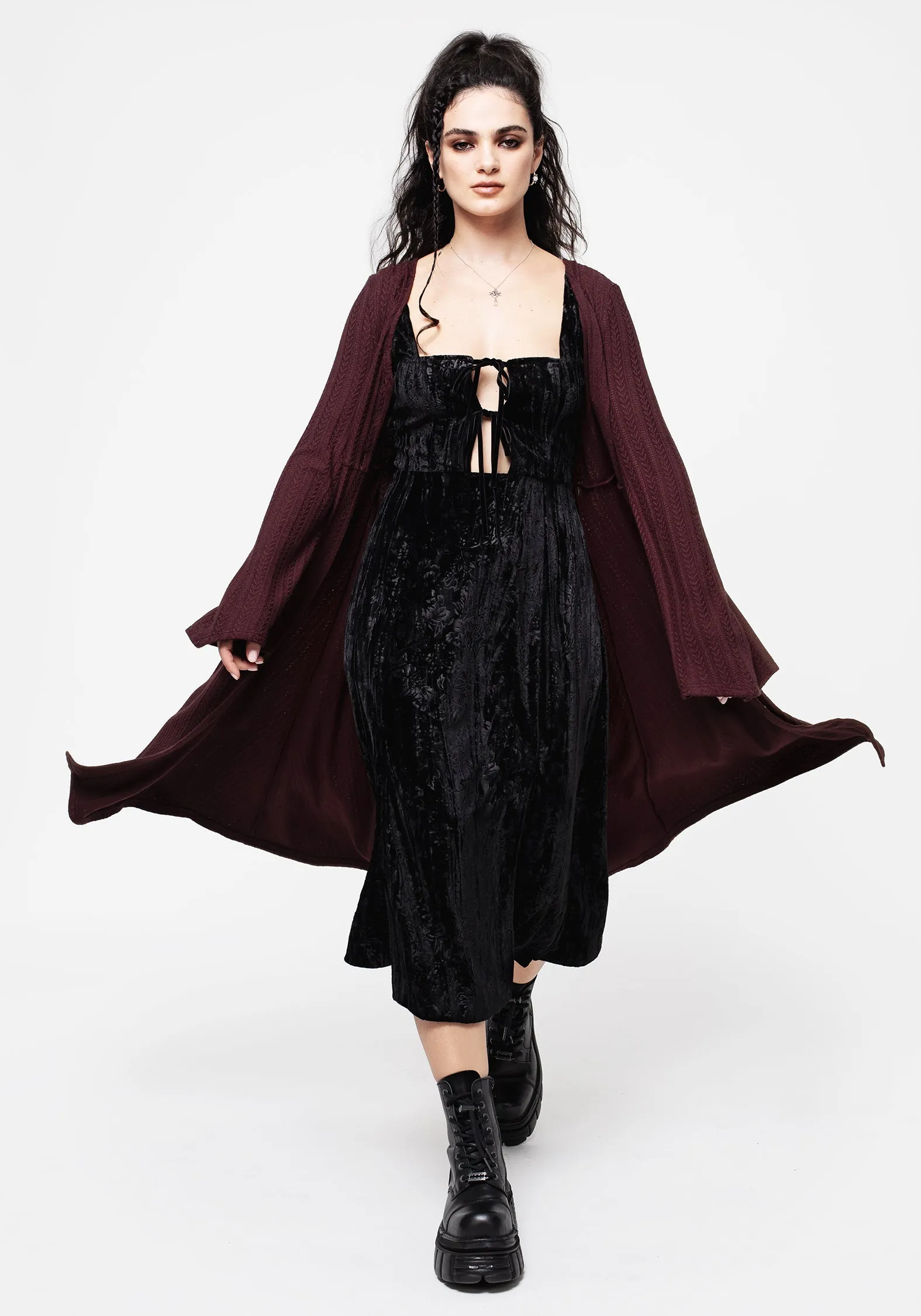 Sybil Button Up Longline Knit Overdress