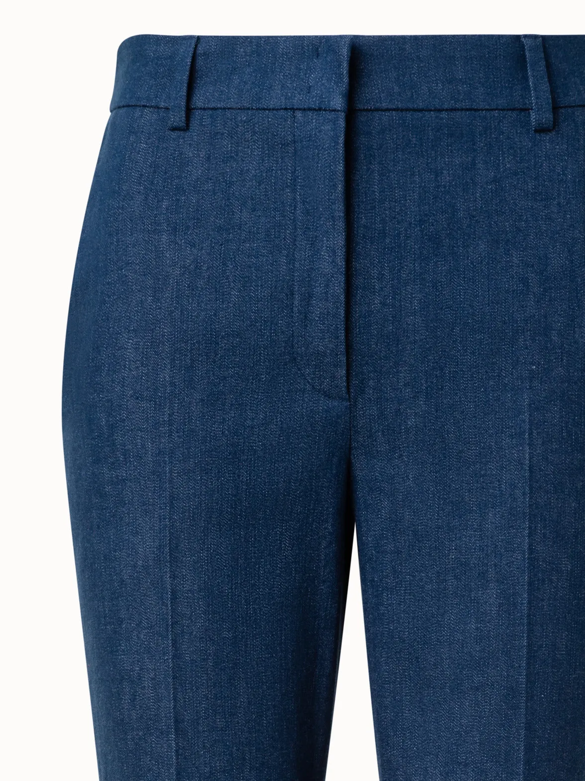 Tapered Pants in Cotton Denim Stretch