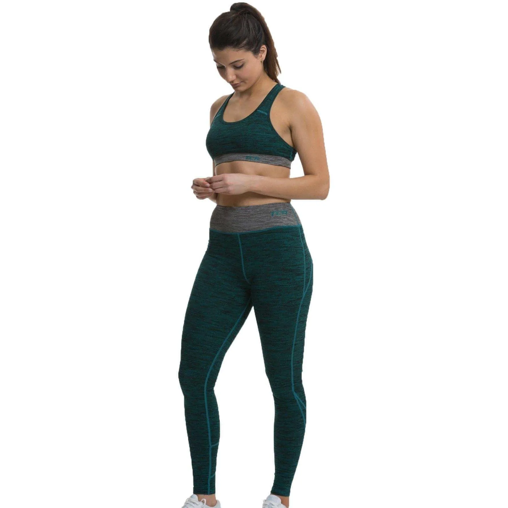 TCA Natural Performance Womens Long Running Tights - Green