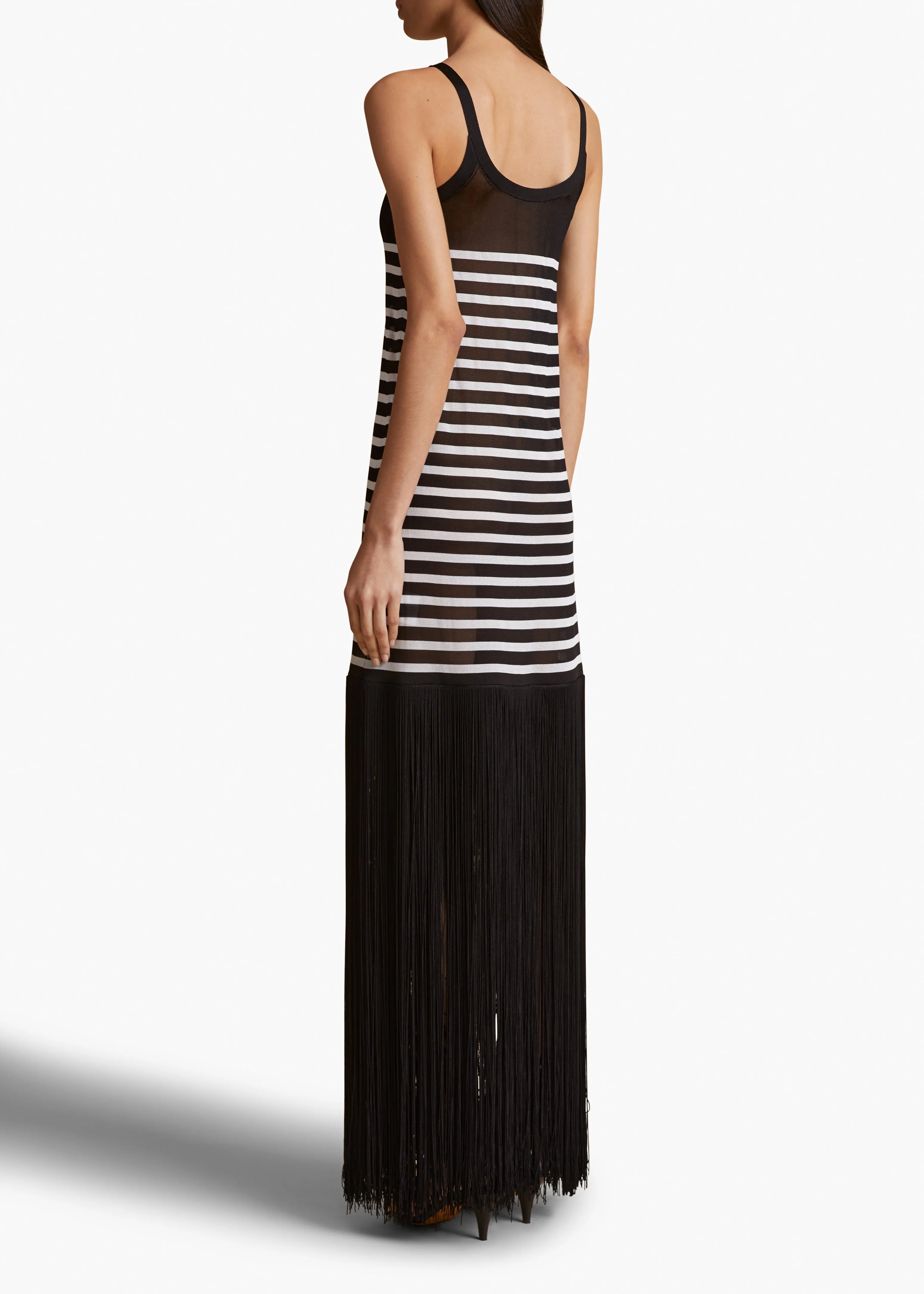 Tenysi Dress in Black and Glaze Stripe