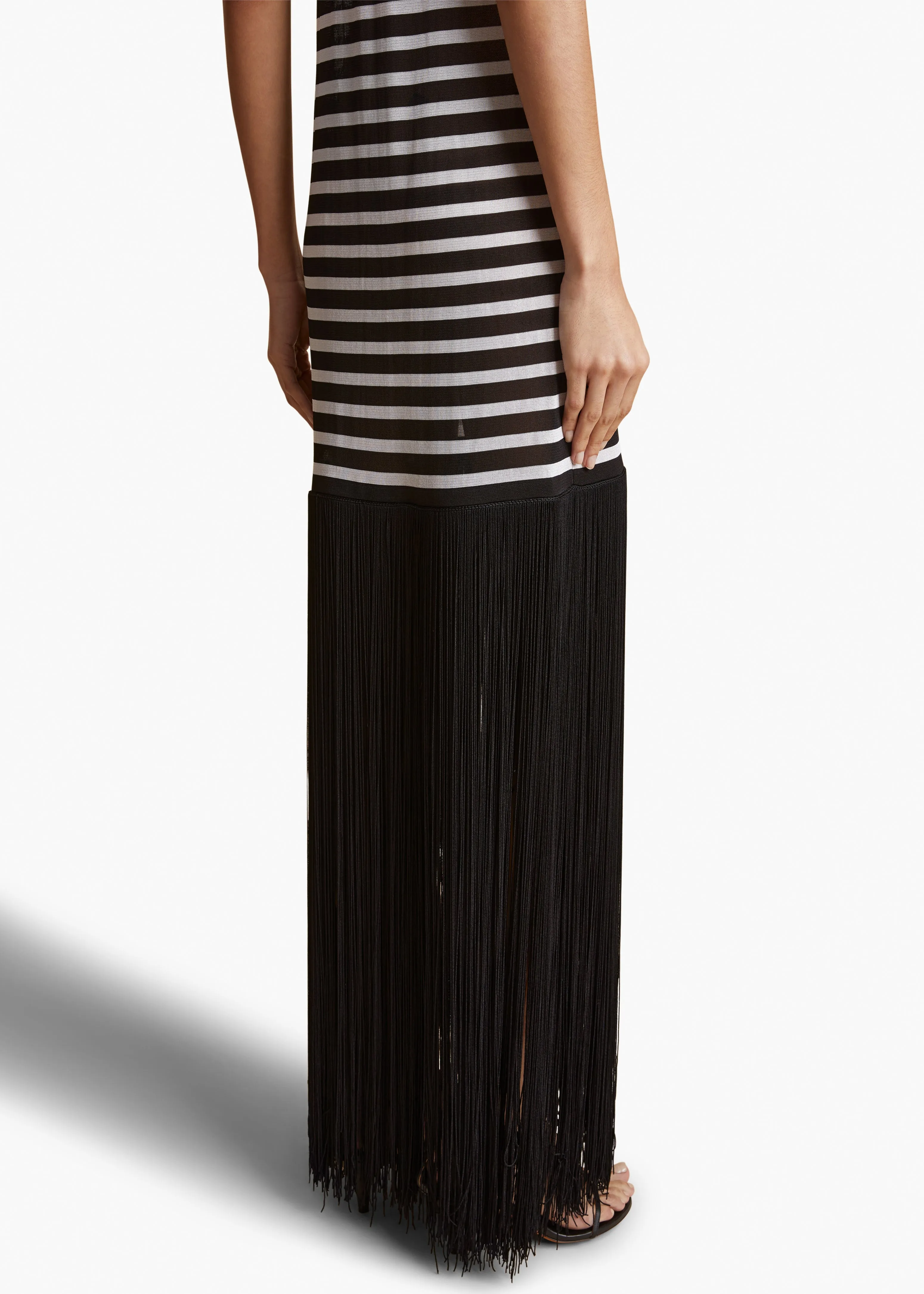 Tenysi Dress in Black and Glaze Stripe