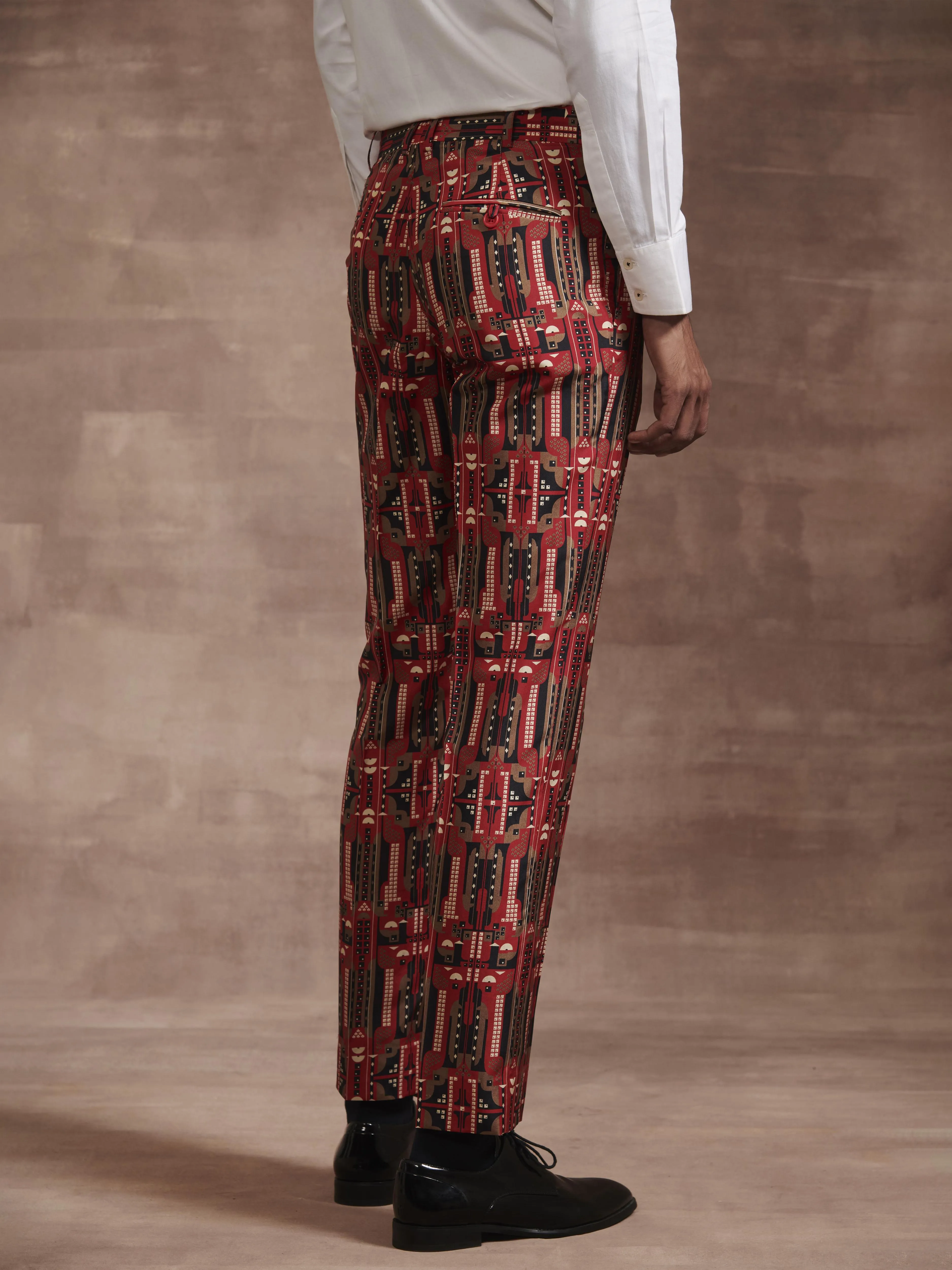 THE ART NOUVEAU PRINTED SILK TAPERED TROUSER