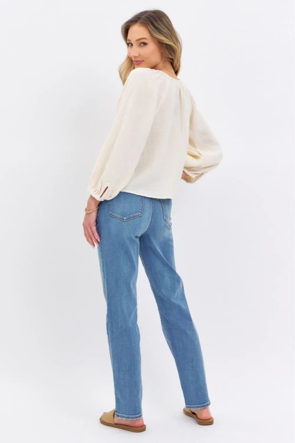 The Janelle High Waist Straight Judy Blue Jeans