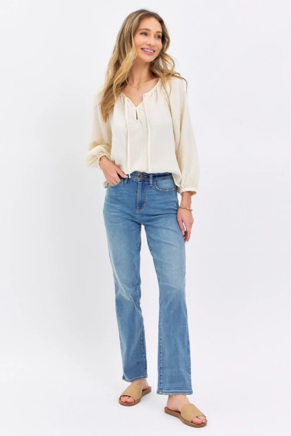 The Janelle High Waist Straight Judy Blue Jeans