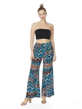 Tianello "QUITO" Print Washable Silk "Palazzo" Pant