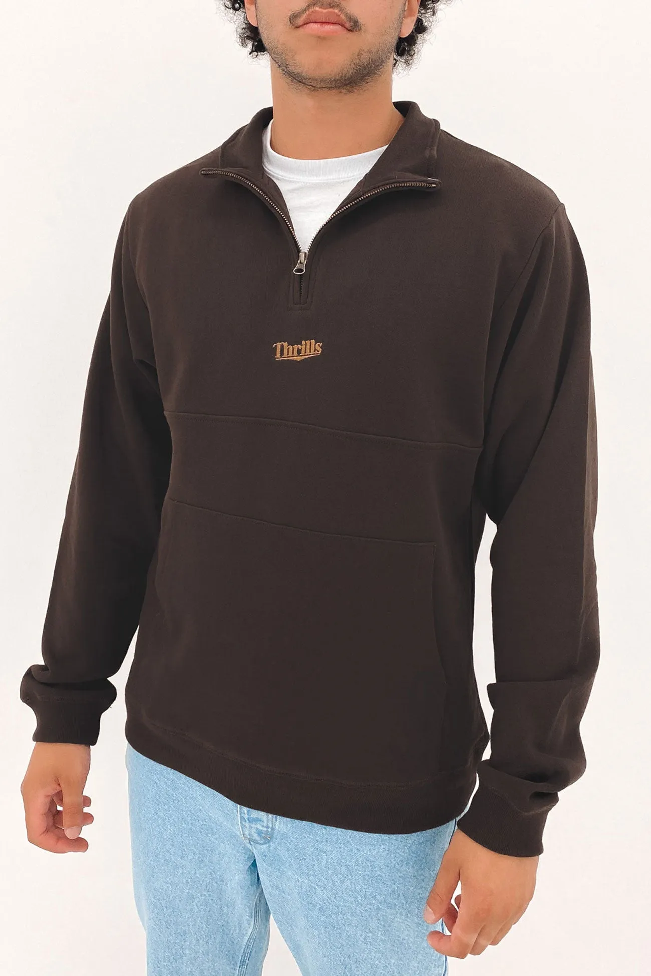 Time For Thrills Quarter Zip Fleece Java