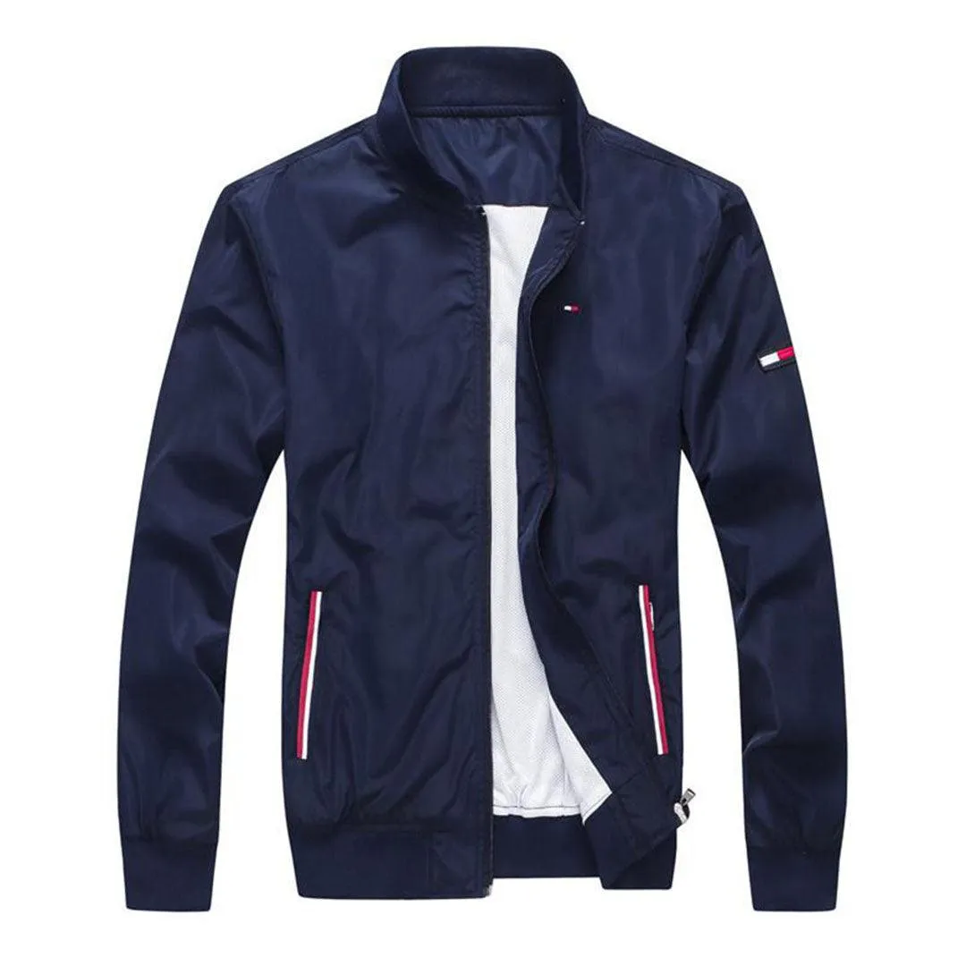 Tommy  Hilfiger Plain Flag Logo Navy-blue Jacket tracksuit