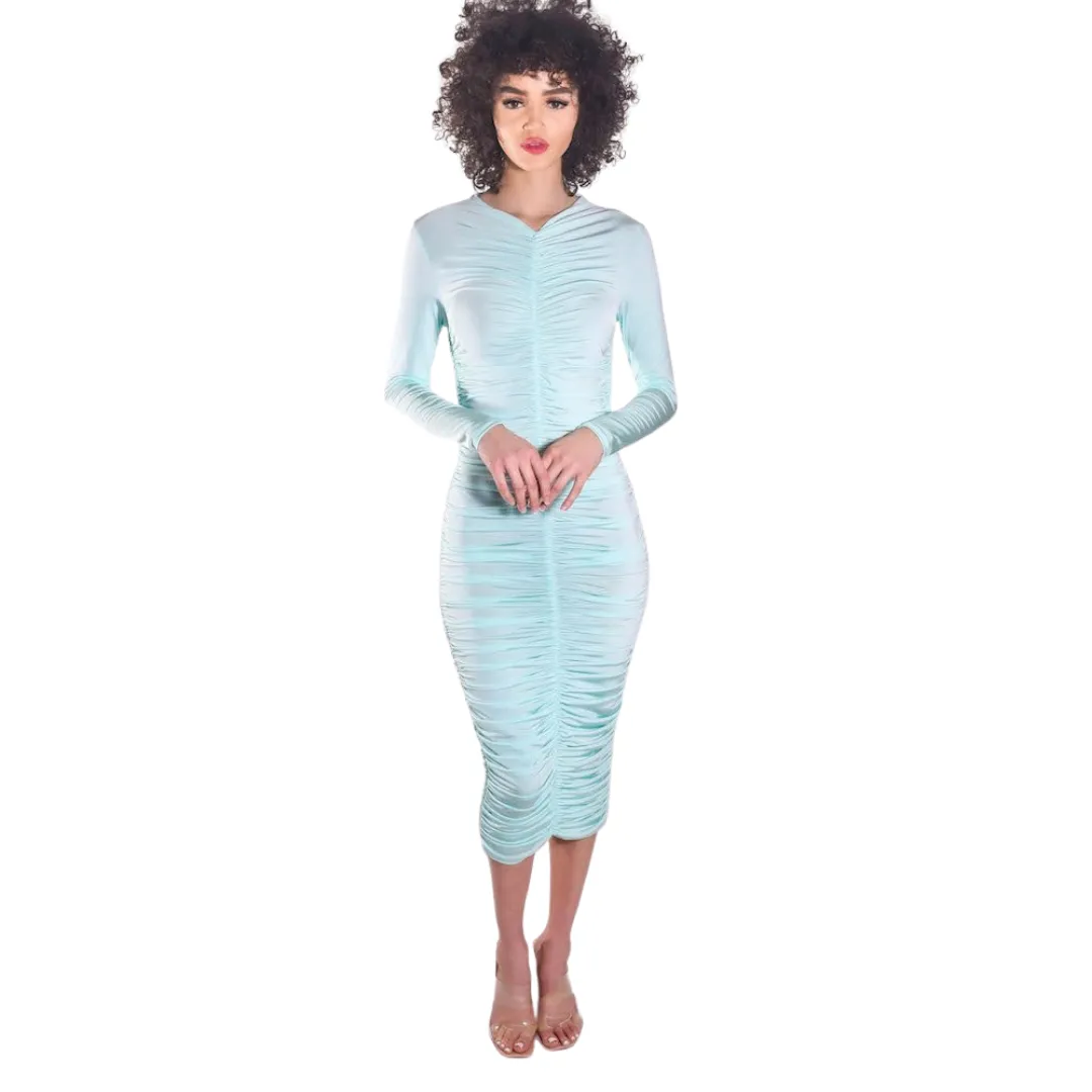 Torin Ruched Jersey Dress - Mint