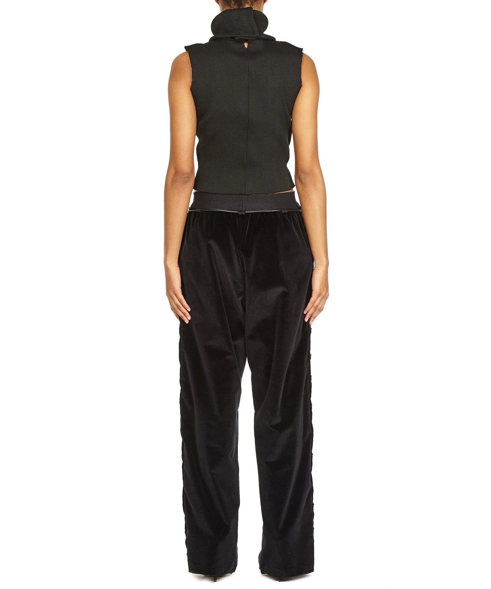 TROUSERS WITH SIDE BUTTONS IN BLACK