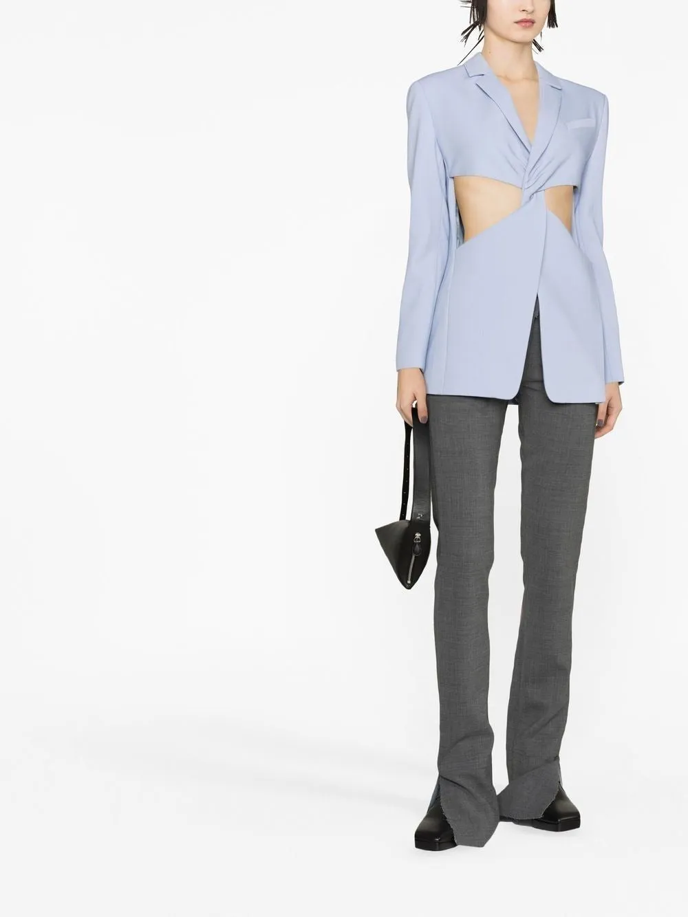 TWISTED CUT-OUT SINGLE-BREASTED BLAZER