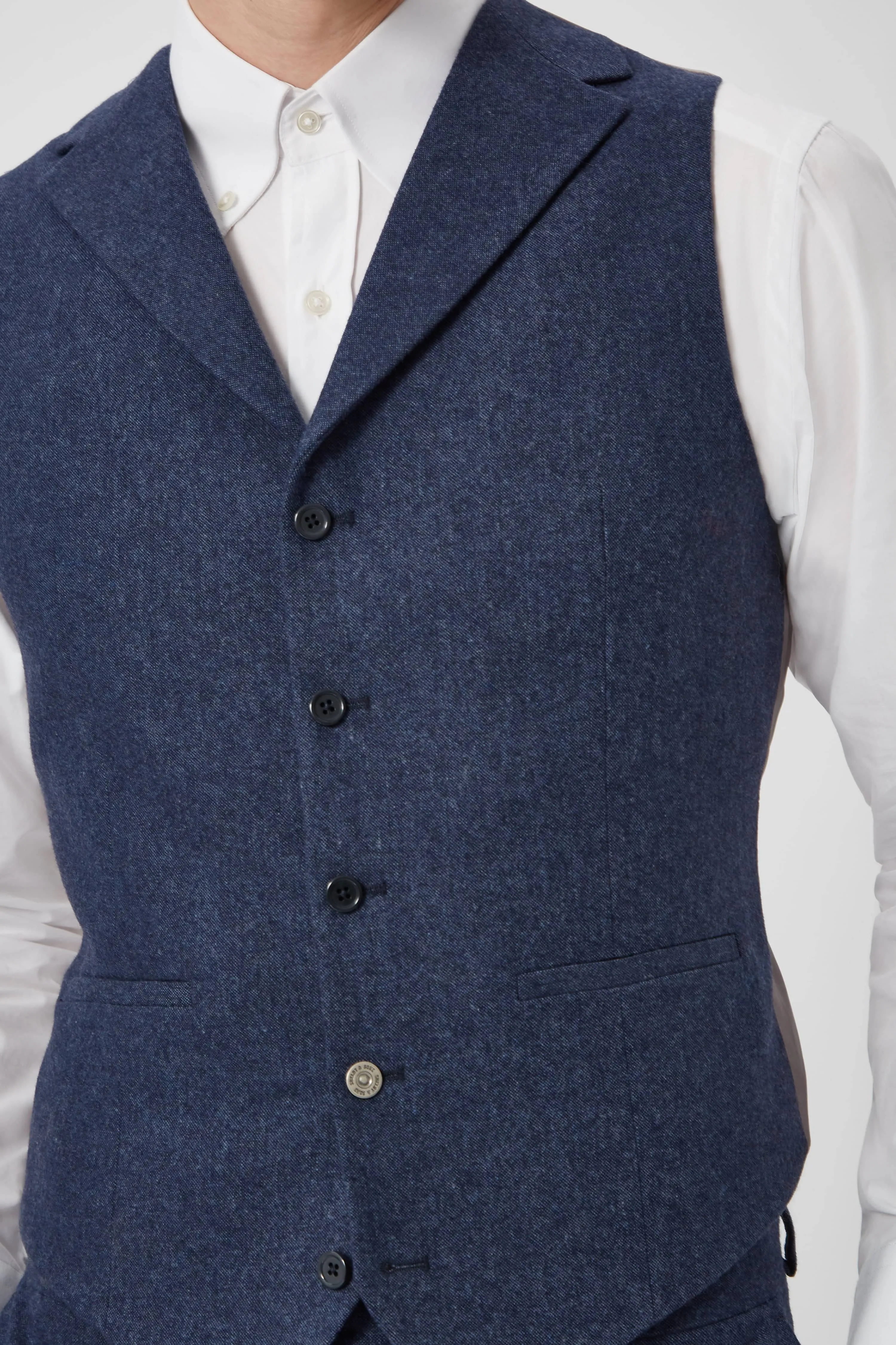 Uptown Slim Fit Navy Wool Waistcoat - ARCHIVE