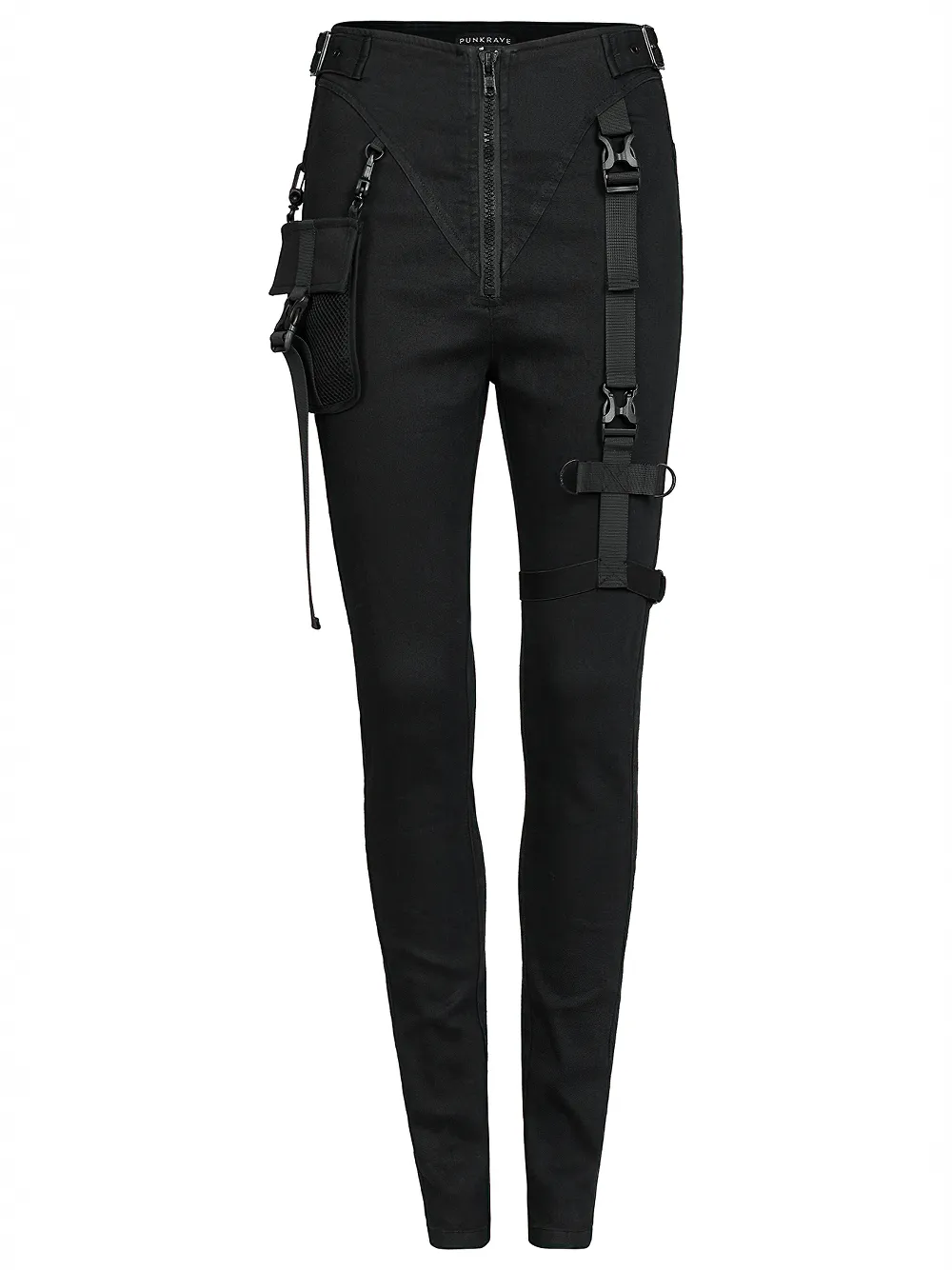 Urban Techwear Denim Pants with Adjustable Straps