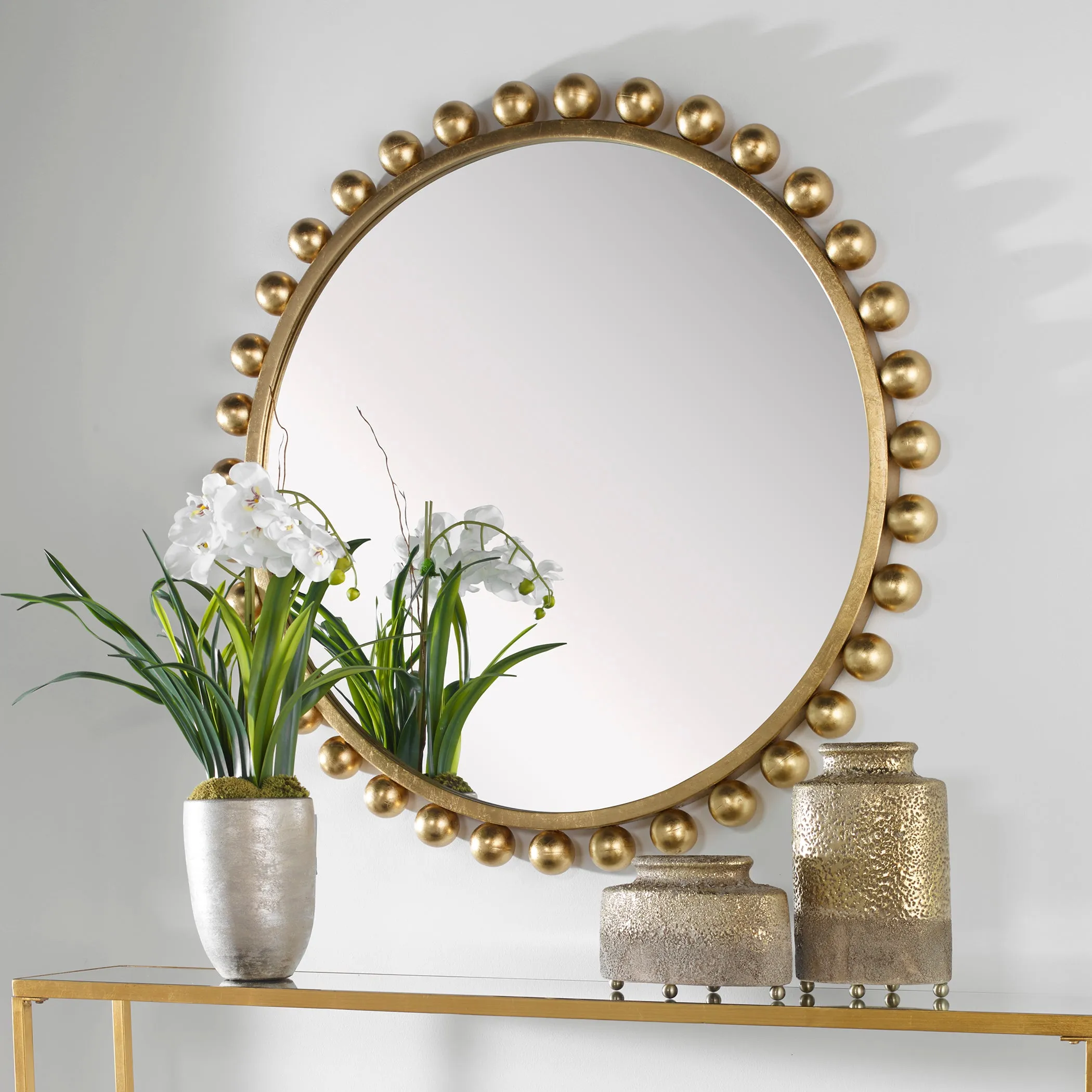 Uttermost Cyra Gold Round Mirror