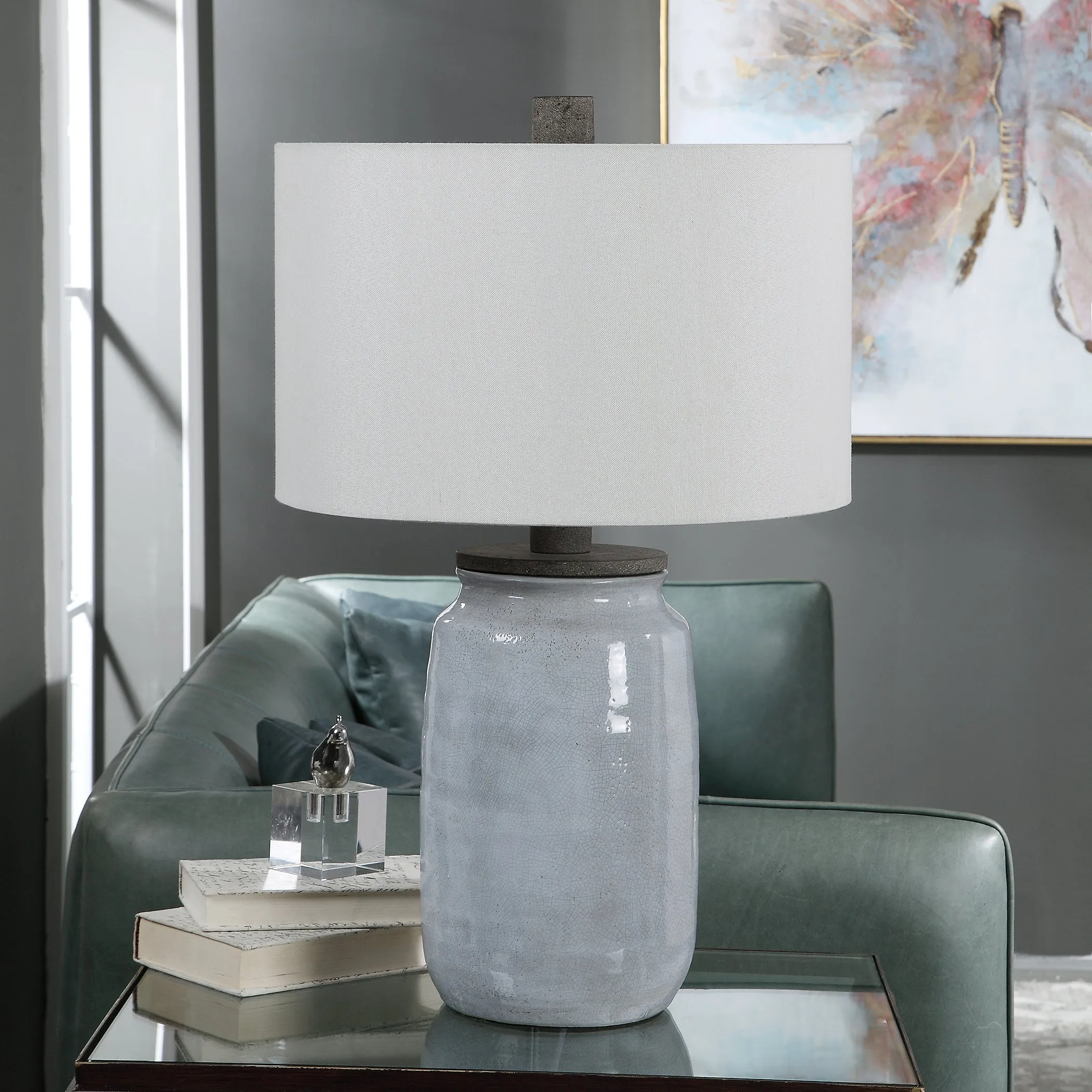 Uttermost Dimitri Light Blue Table Lamp