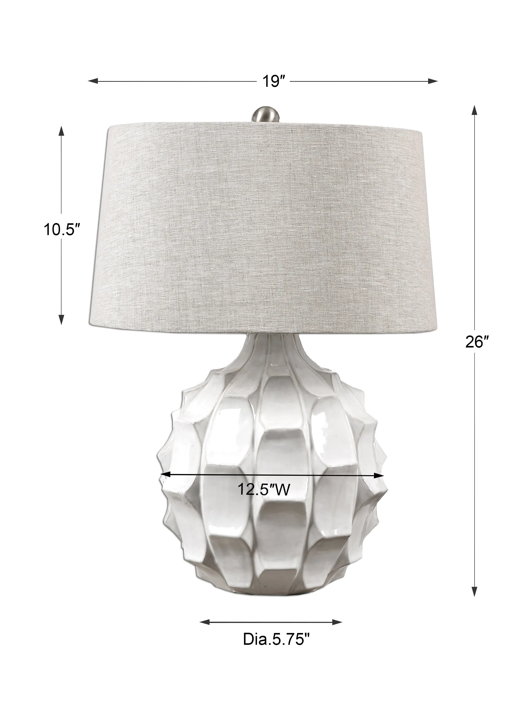 Uttermost Guerina Scalloped White Lamp