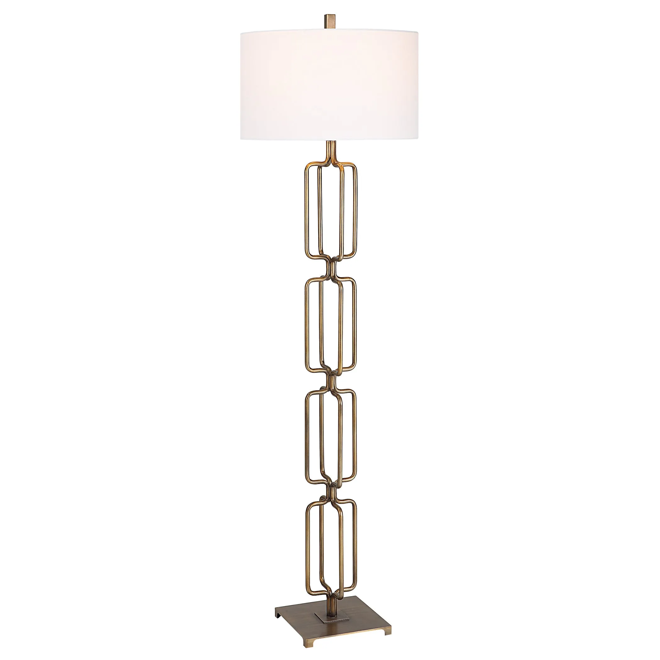 Uttermost Link Brushed Gold Floor Lamp