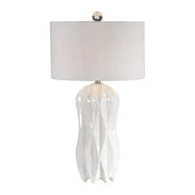 Uttermost Malena Glossy White Table Lamp