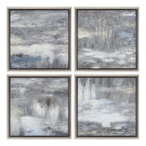 Uttermost Shades Of Gray Hand Painted Art S/4