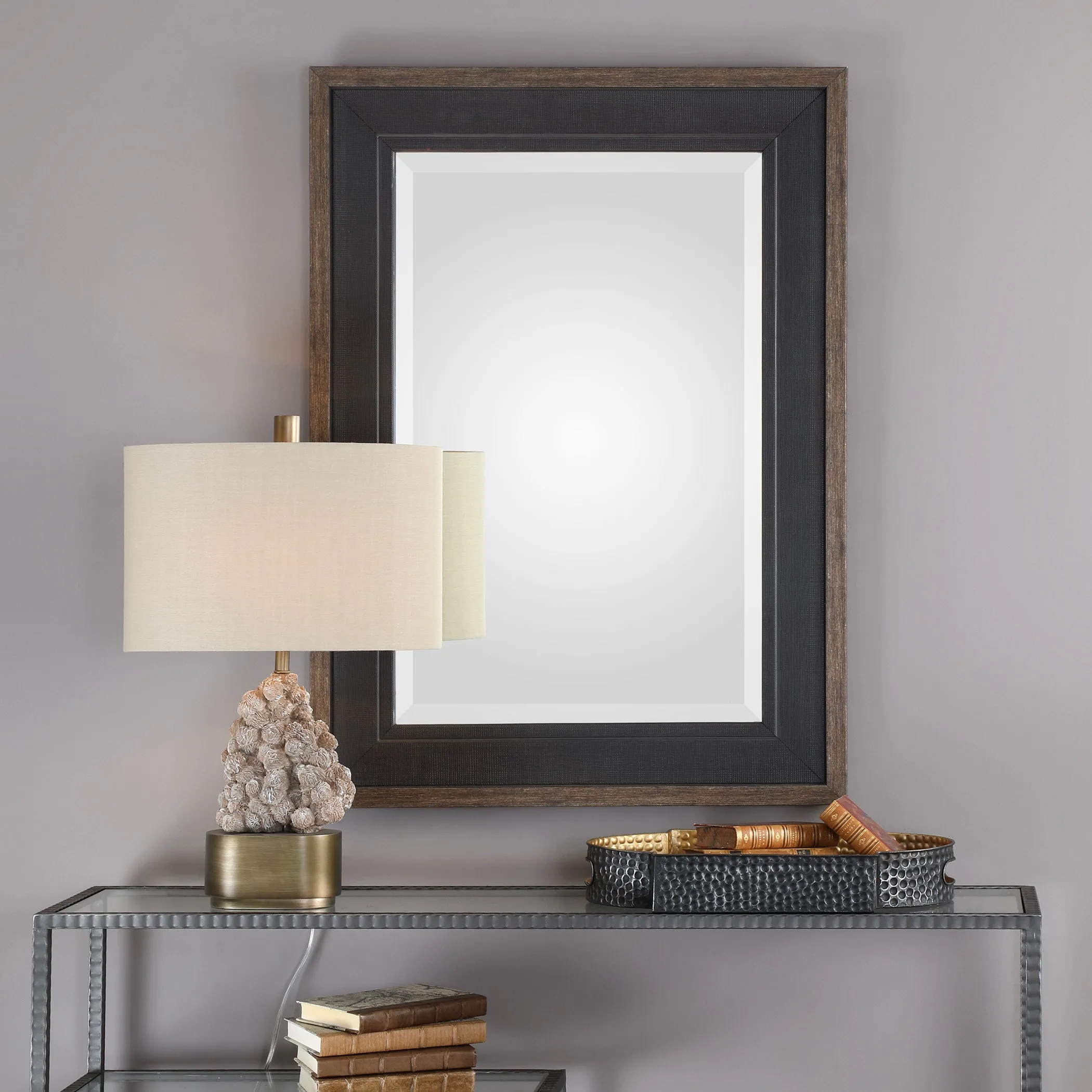 Uttermost Staveley Rustic Black Mirror