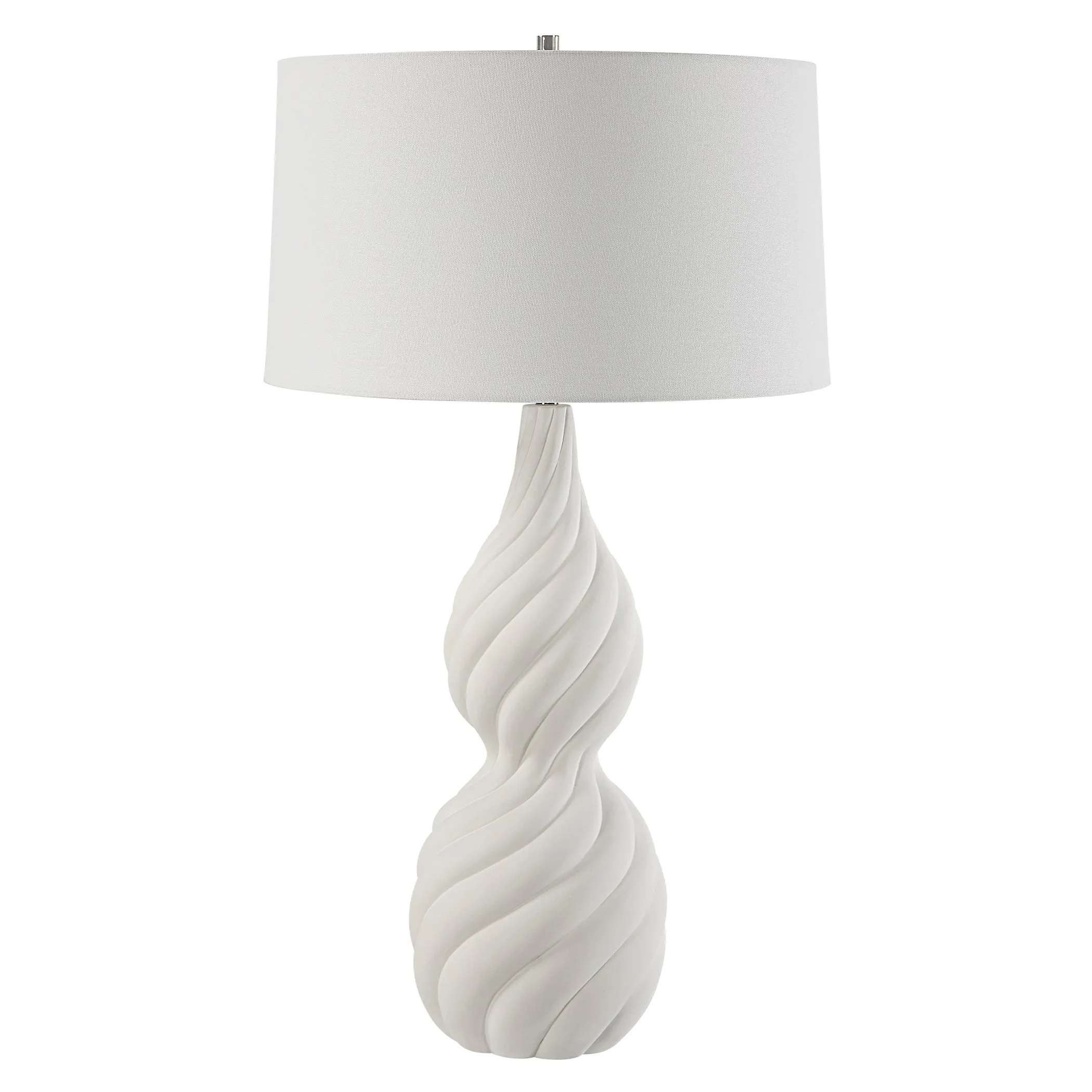 Uttermost Twisted Swirl White Table Lamp