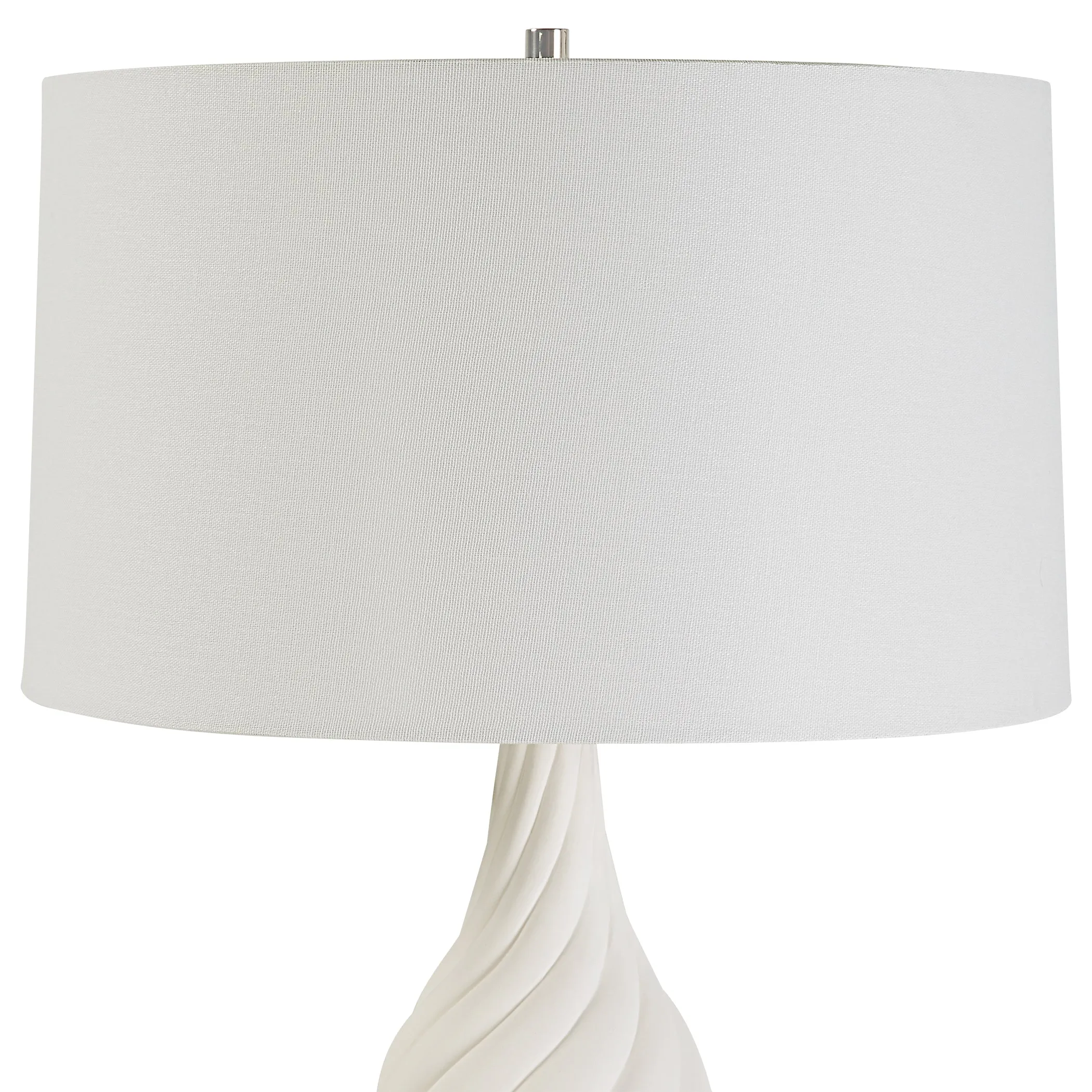 Uttermost Twisted Swirl White Table Lamp