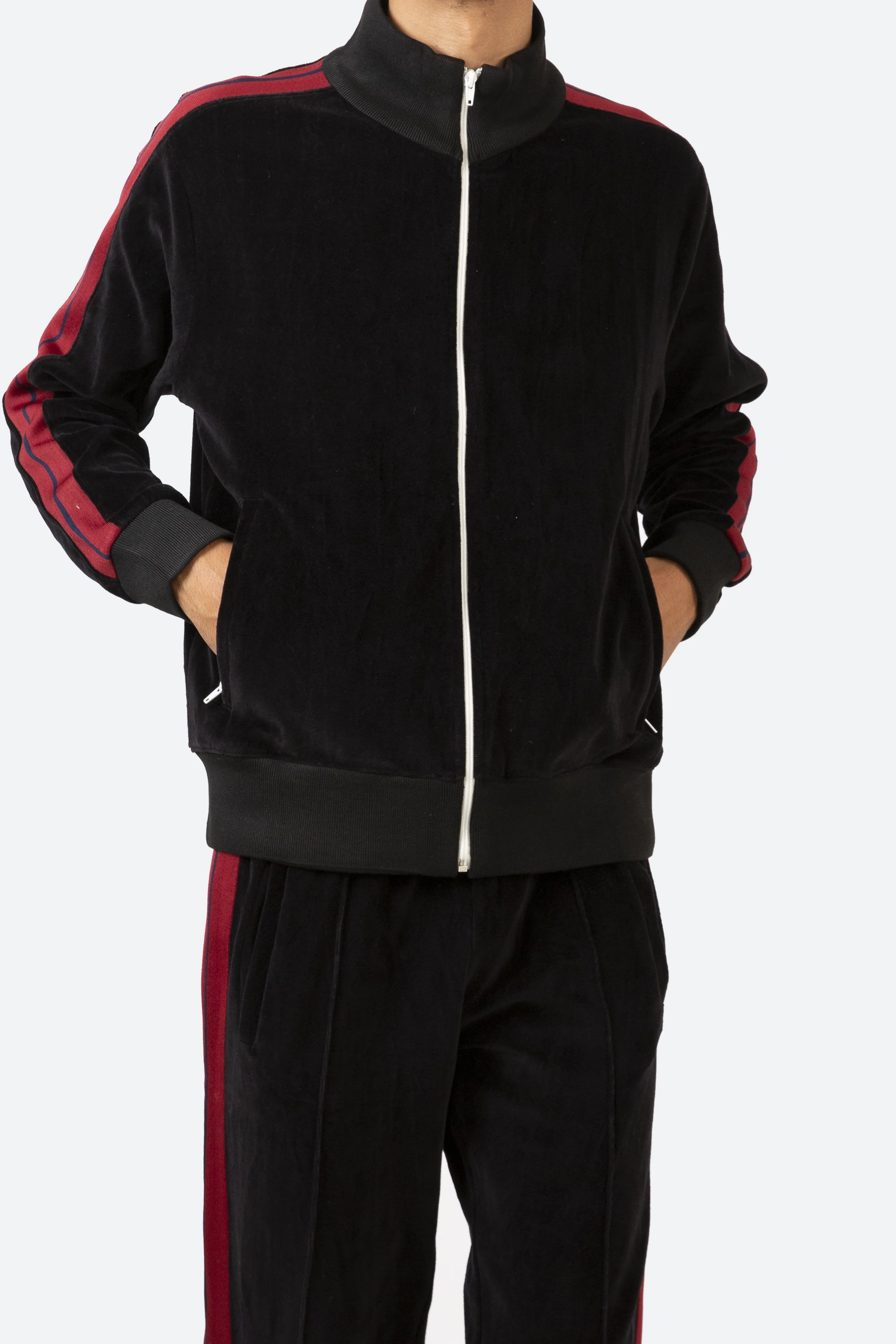 Velour Track Jacket - Black