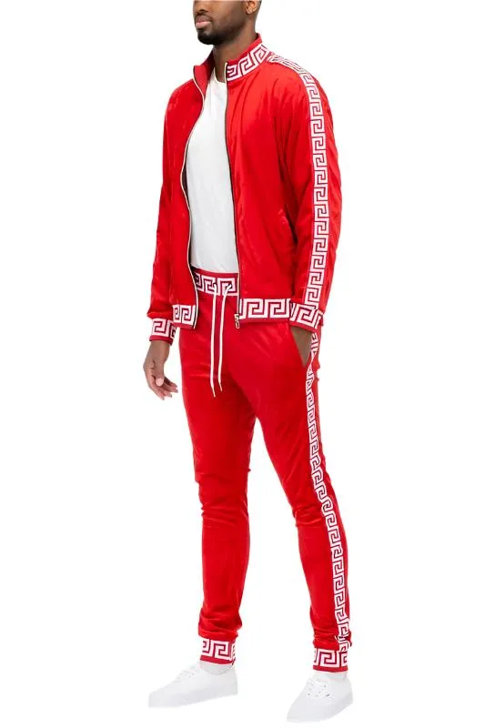 Velour Track Sets Status Print Warm Up Suits