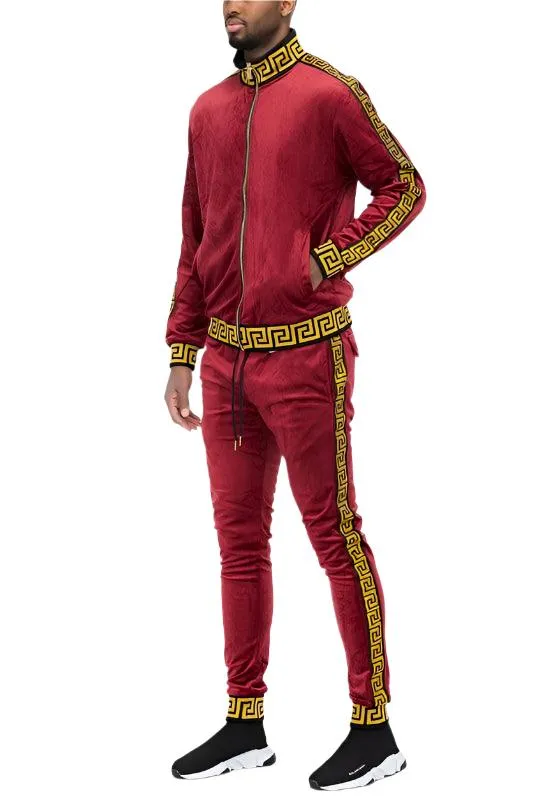 Velour Track Sets Status Print Warm Up Suits