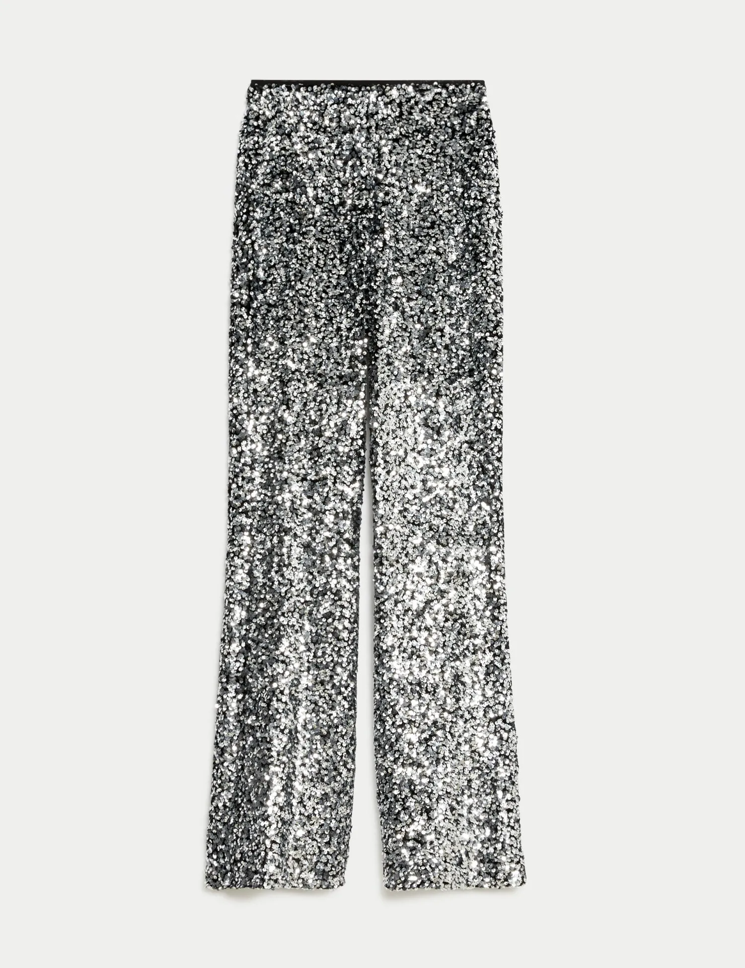 Velvet Sequin Slim Fit Flared Trousers