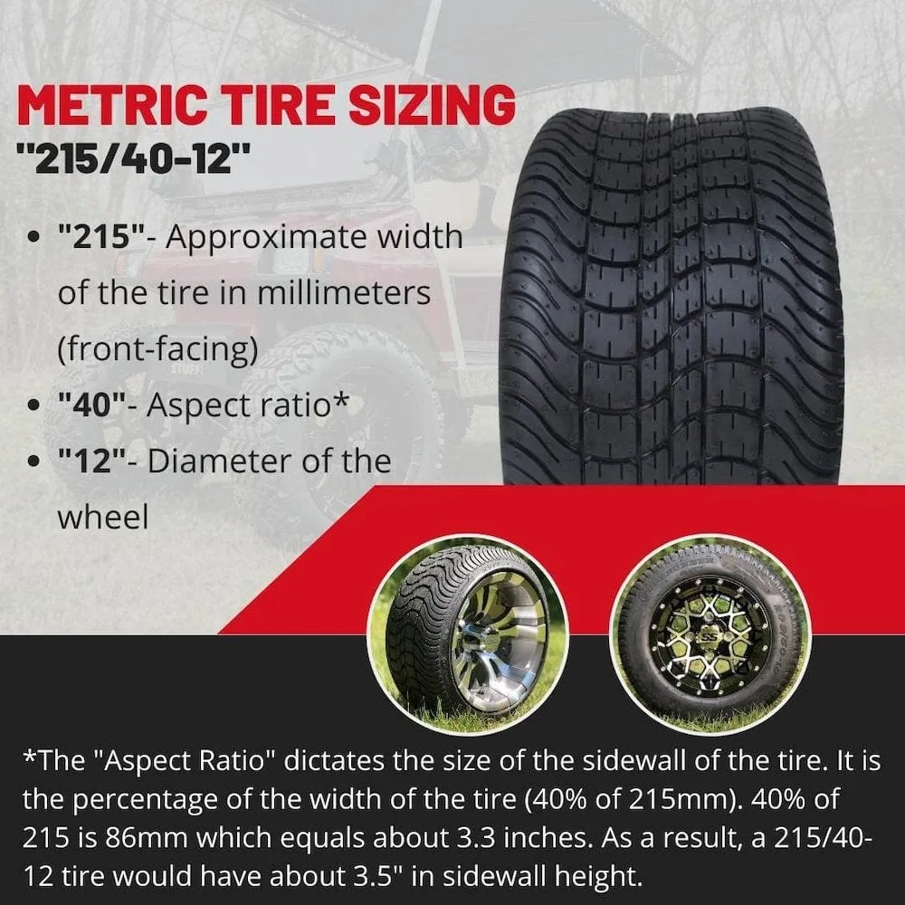 WANDA 215/40-12 Comfortride DOT Approved Street & Turf Tires - 18.5" Tall