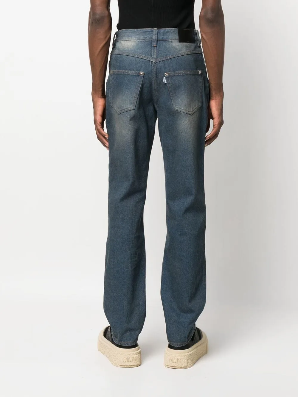 Washed Corset Denim Trousers