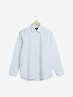 WES Formals White Printed Relaxed-Fit Shirt