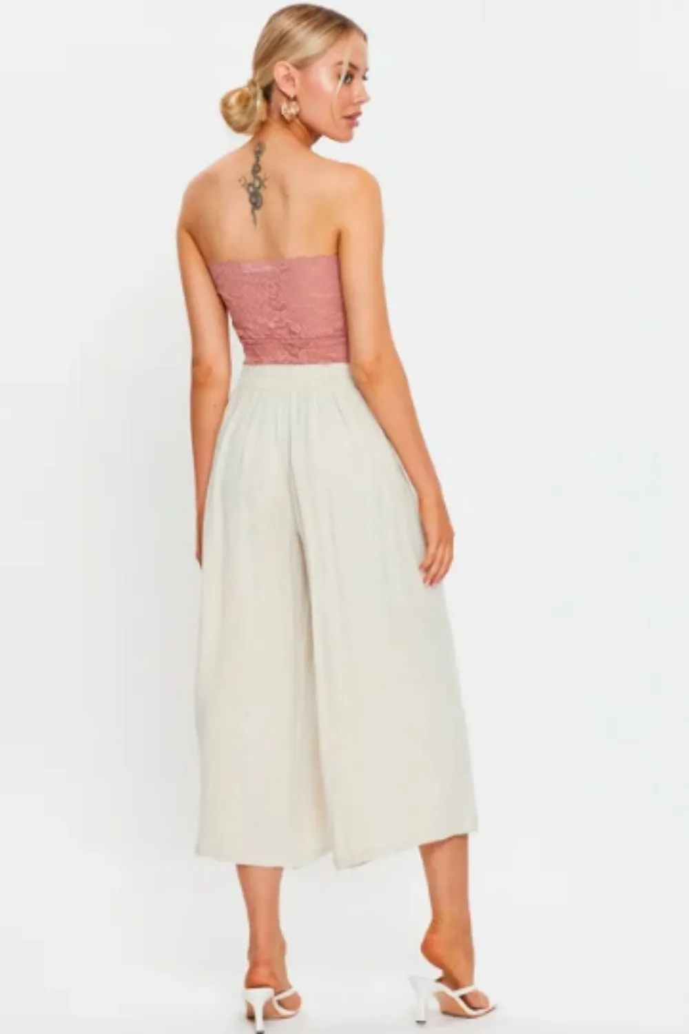 Wide Leg Culotte Pants