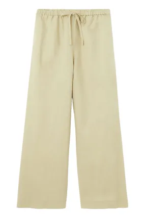 Wide-Leg Linen Drawstring Trousers